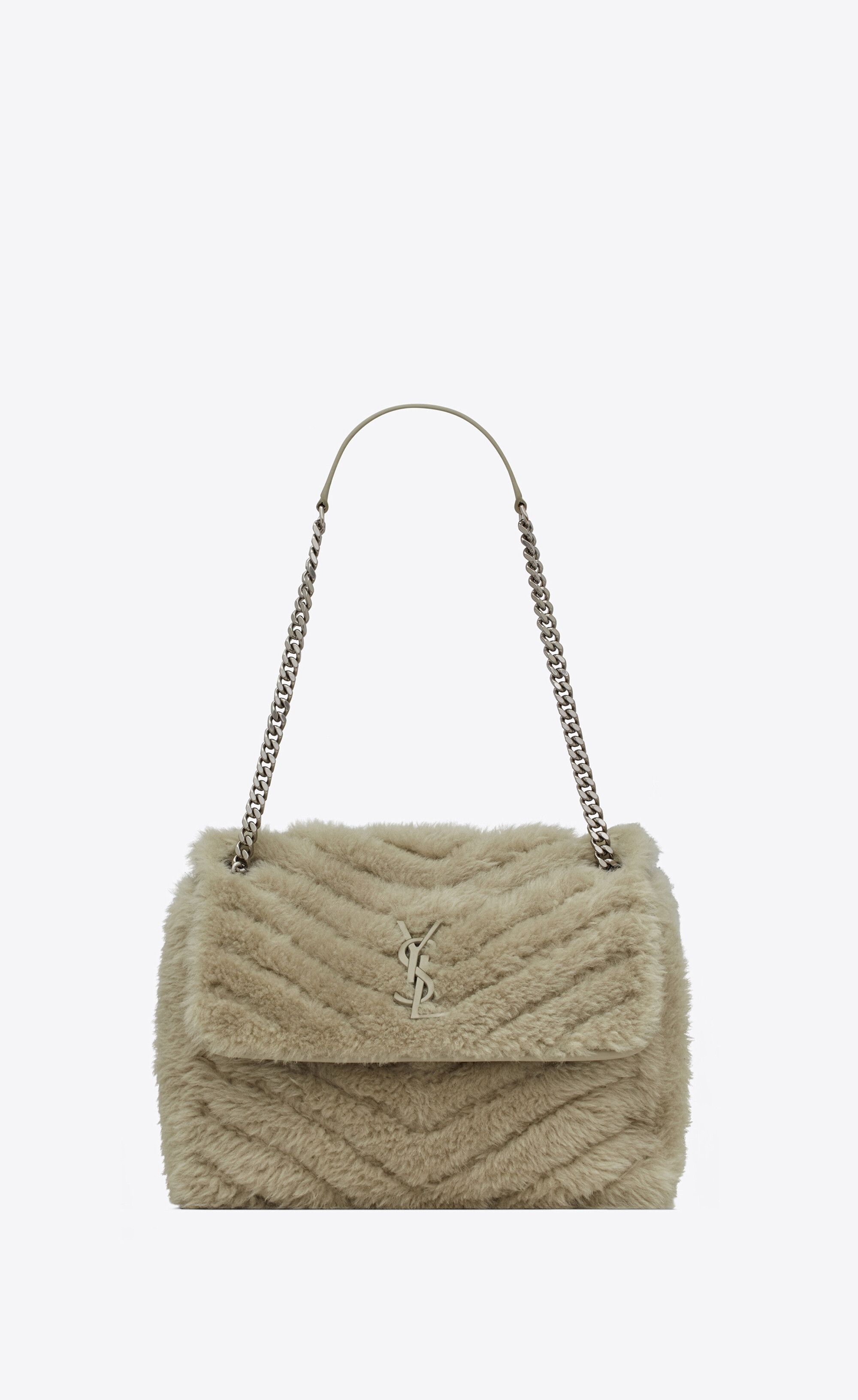 Saint Laurent Paris o1s1wg110225 Size: OS / 633187 Niki Shearling Bag in Beige Size ONE SIZE - 1 Thumbnail