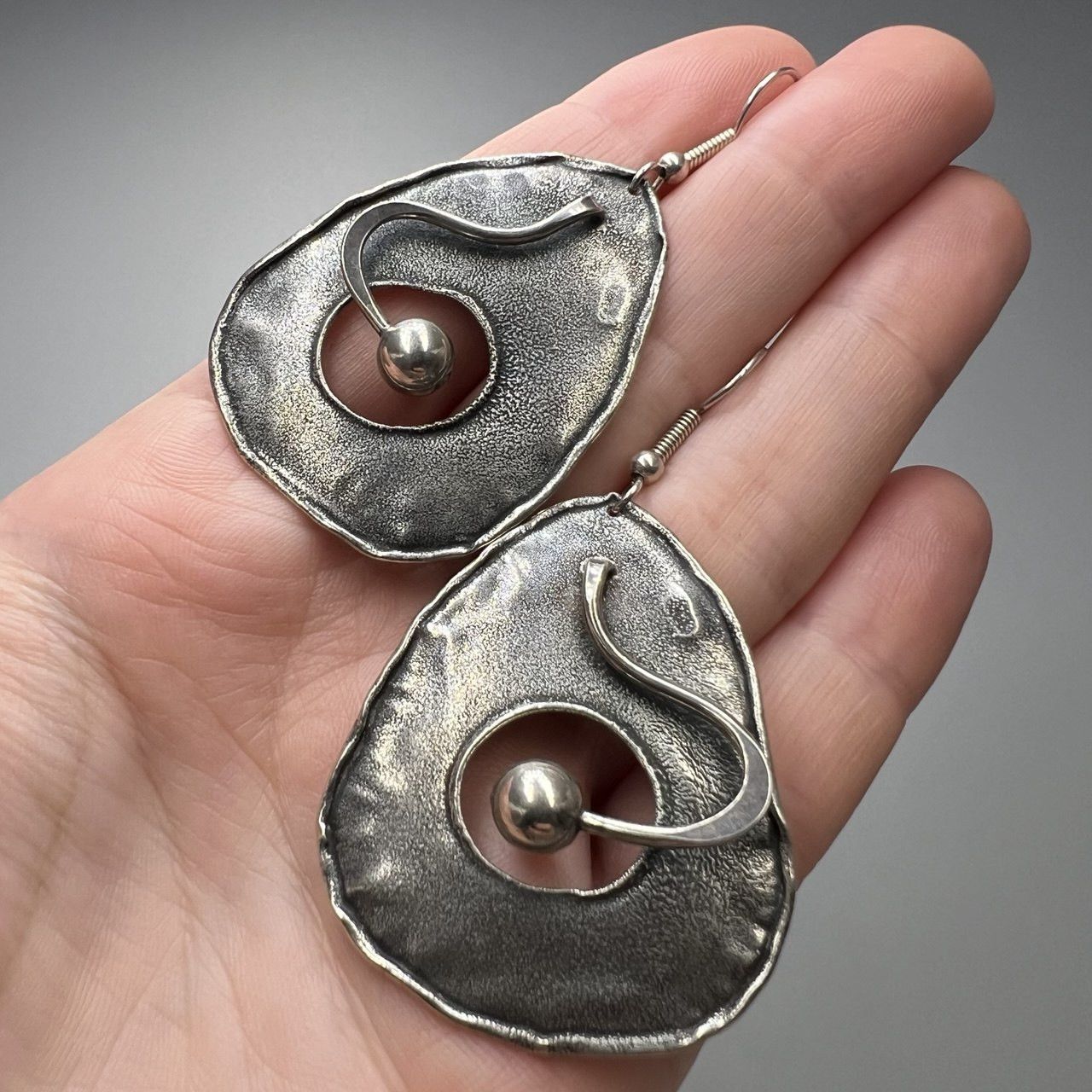 Vintage Vintage Sterling Silver 925 Womens Jewelry Stud Ear Earrings Size ONE SIZE - 1 Thumbnail