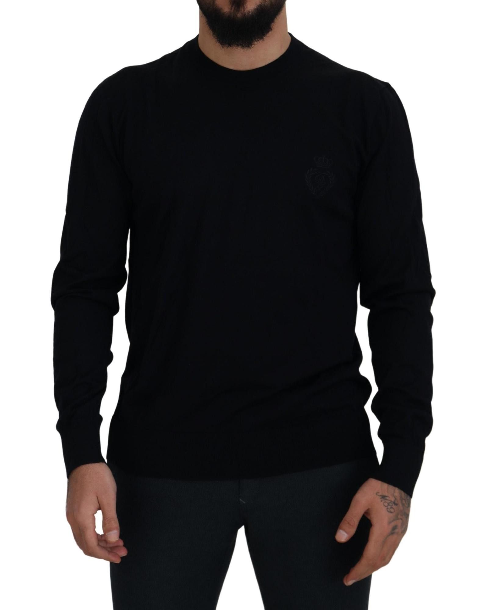 Image of Dolce Gabbana Stunning Crewneck Pullover Sweater in Black, Men's (Size XL)