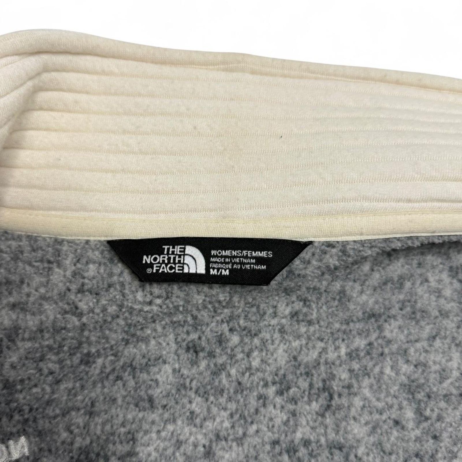 The North Face The North Face Cream Gray Knit Fleece Full Zip Jacket Medium Size M / US 6-8 / IT 42-44 - 4 Thumbnail