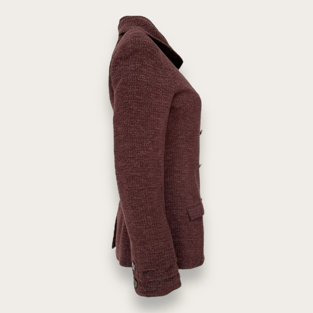 Chanel × Karl Lagerfeld Chanel double-breasted jacket in amaranth wool, 40 Size XS / US 0-2 / IT 36-38 - 2 Thumbnail