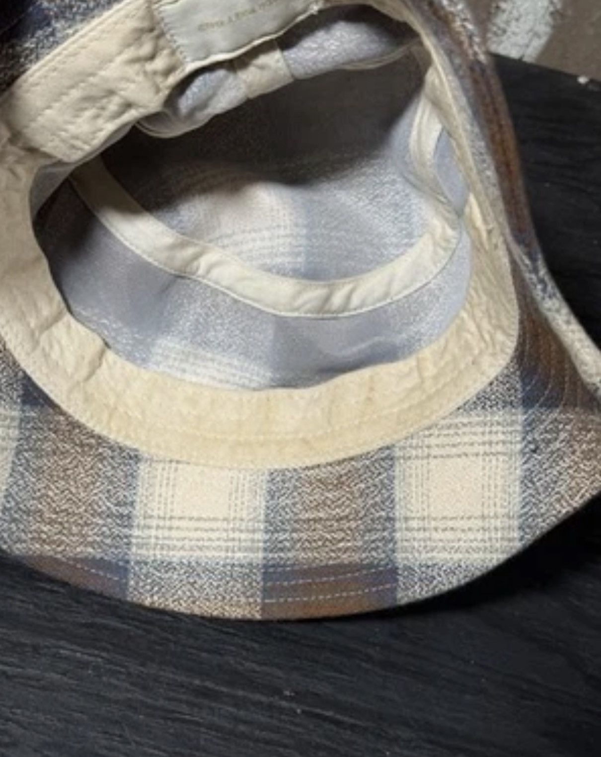 Aime Leon Dore Aime Leon Dore Bucket Hat Plaid Brown Blue Unisex One Size Size ONE SIZE - 5 Thumbnail