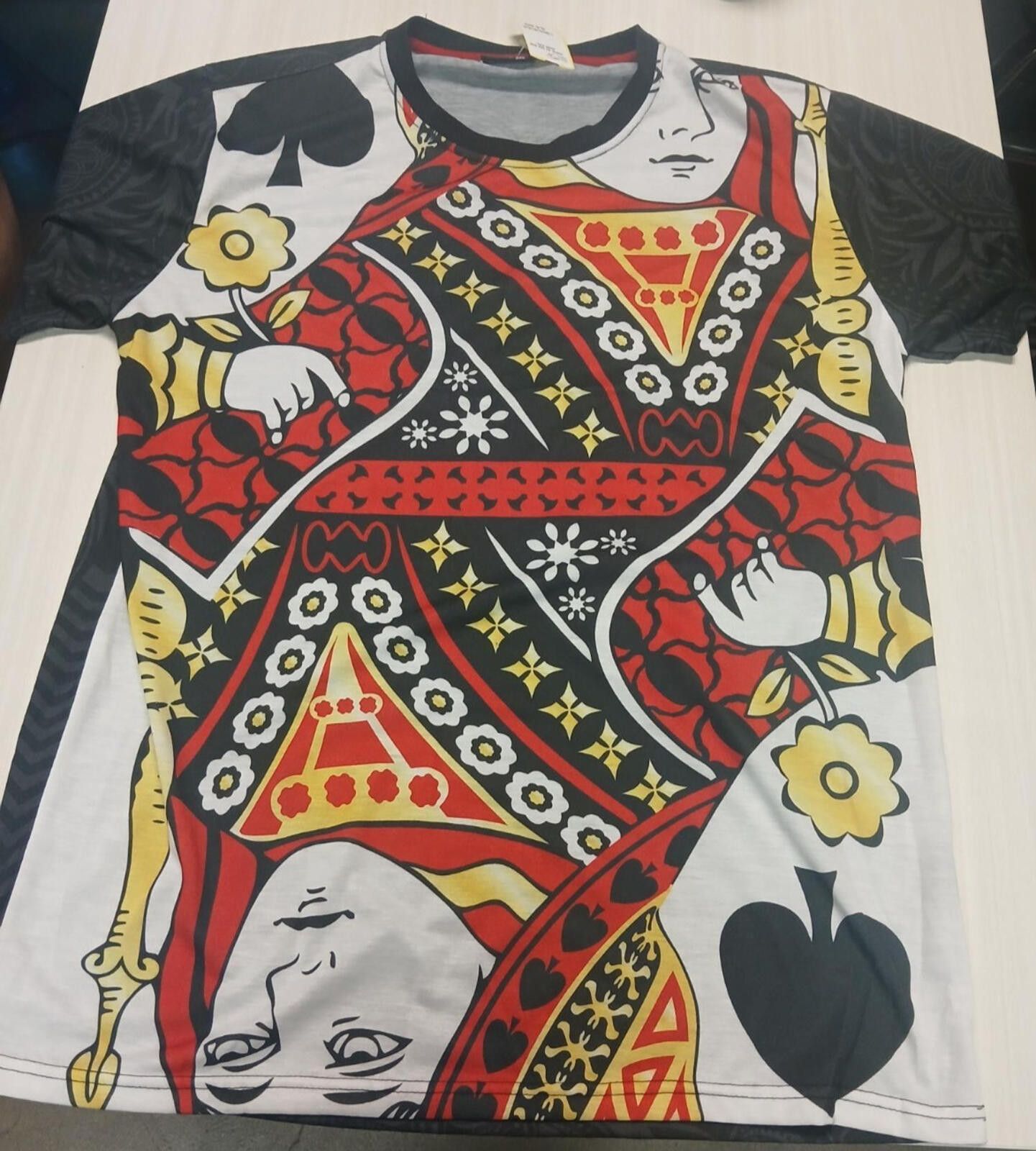 Imperial Queen of Hearts Playing Cards Graphic T-Shirt – Red/Black Size US XXL / EU 58 / 5 - 2 Thumbnail