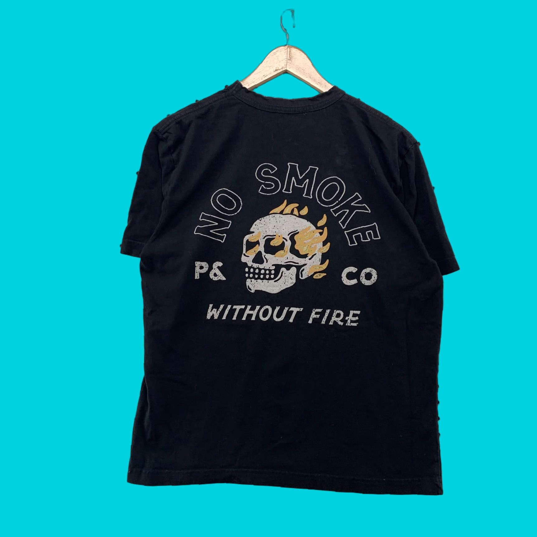 P&Co P&Co Men's Small Black Skull Graphic T-Shirt Summer Casual Crew Neck Cotton– 90s Theme Size US S / EU 44-46 / 1 - 1 Thumbnail