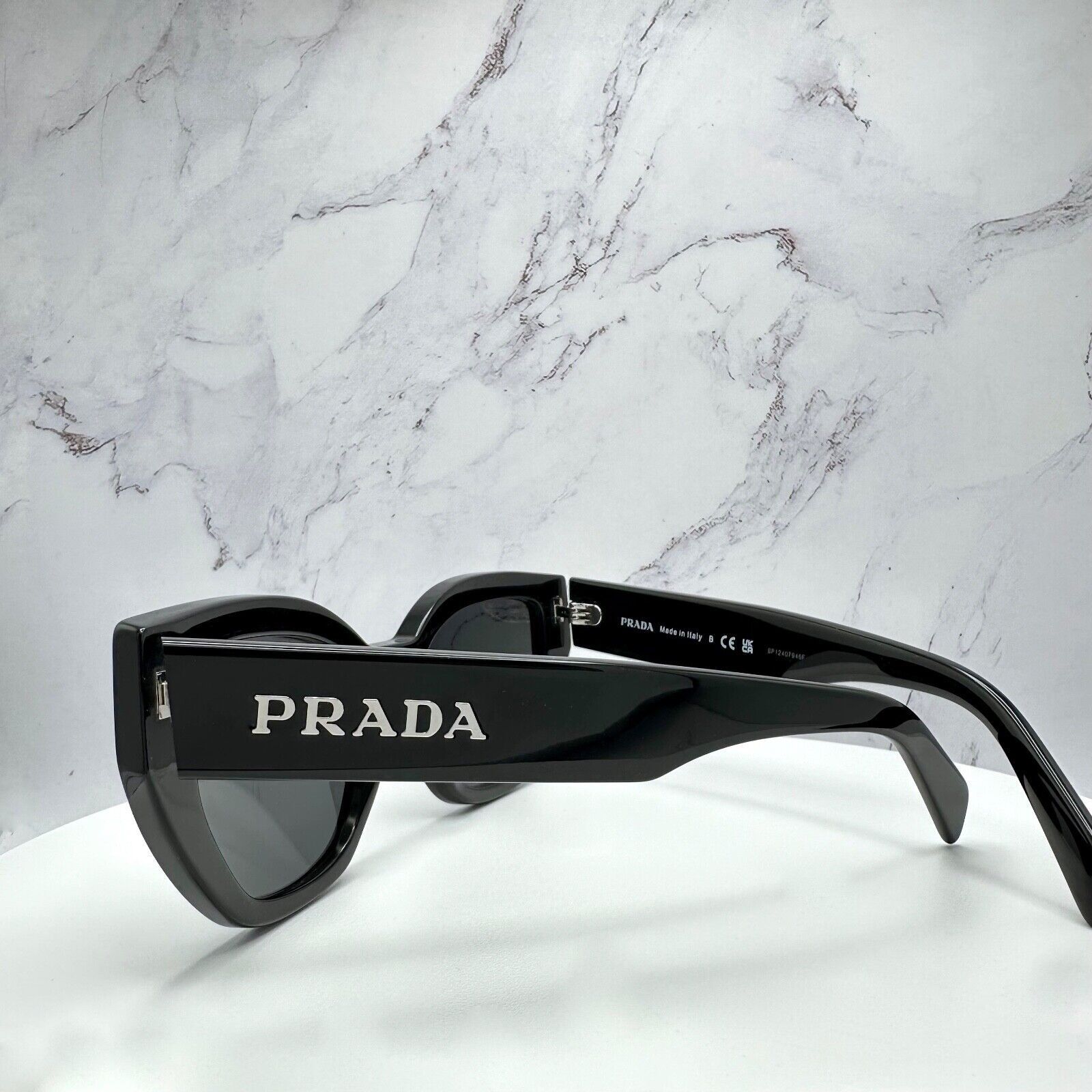Prada New Prada Sunglasses Black Butterfly Cat Eye Spelled Logo Size ONE SIZE - 15 Thumbnail