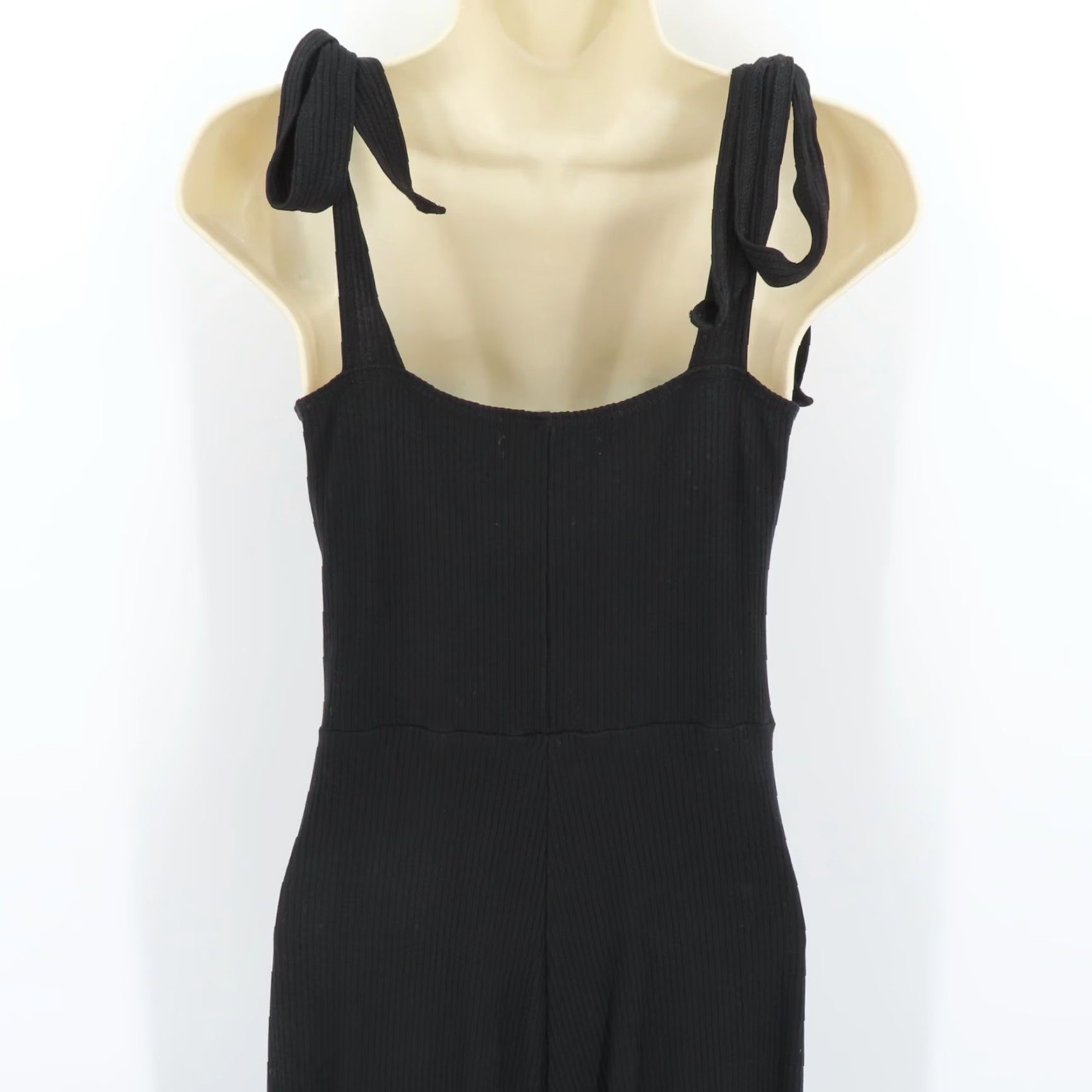 Reformation Reformation Jumpsuit One-Piece Women Ribbed Square Neck Medium Black Size 32" / US 10 / IT 46 - 5 Thumbnail