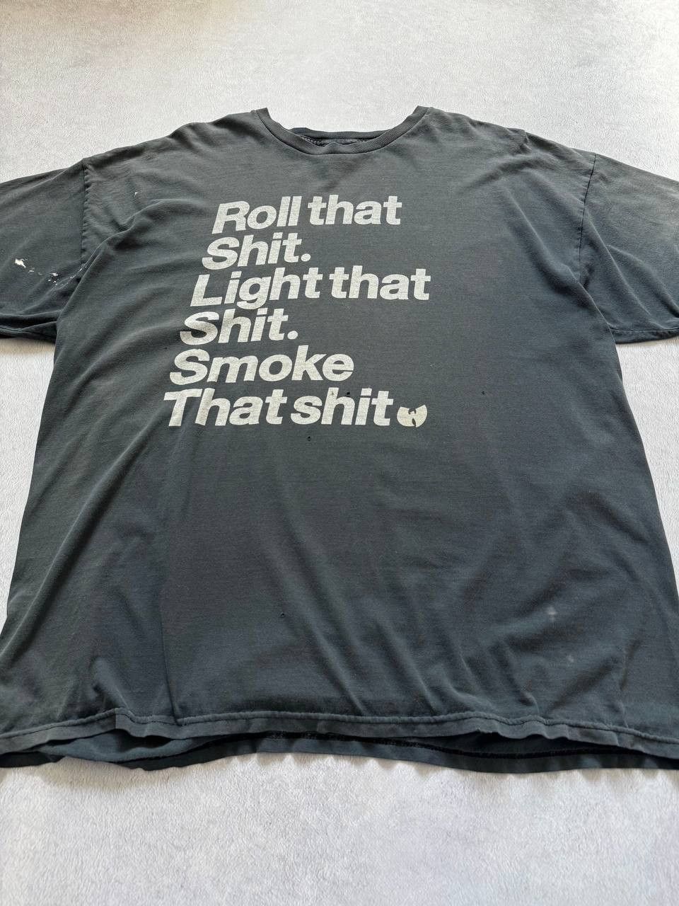 Band Tees Vintage Wu Tang Clan Distressed Tee Roll That Shit Smoke Size US XXL / EU 58 / 5 - 5 Thumbnail