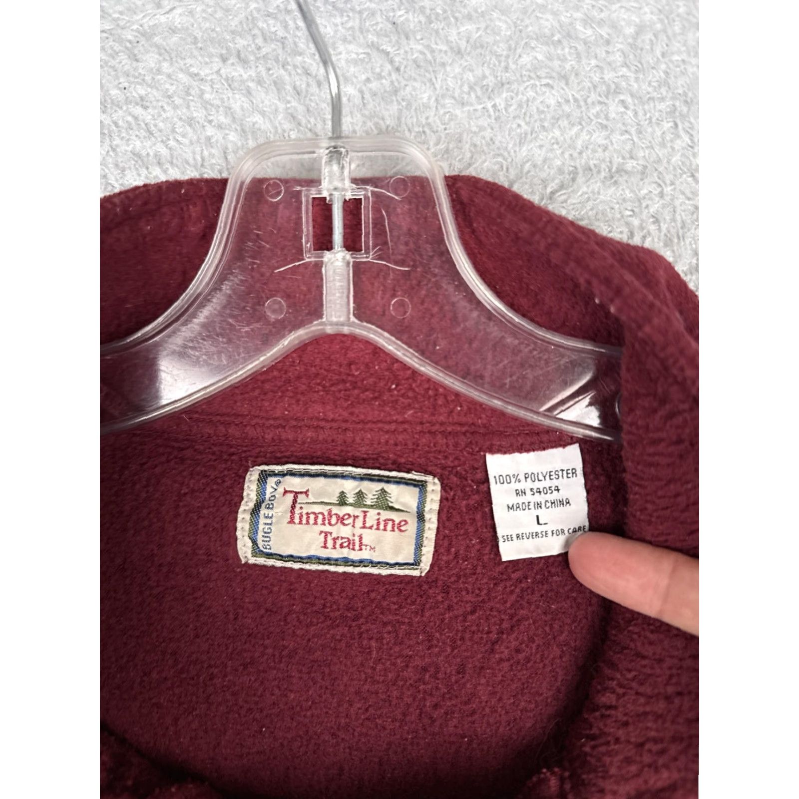 Bugle Boy VINTAGE Bugle Boy TimberLine Trail Sweater Mens L Red 1/4 Zip Pullover Poly Fleece Size US L / EU 52-54 / 3 - 7 Thumbnail