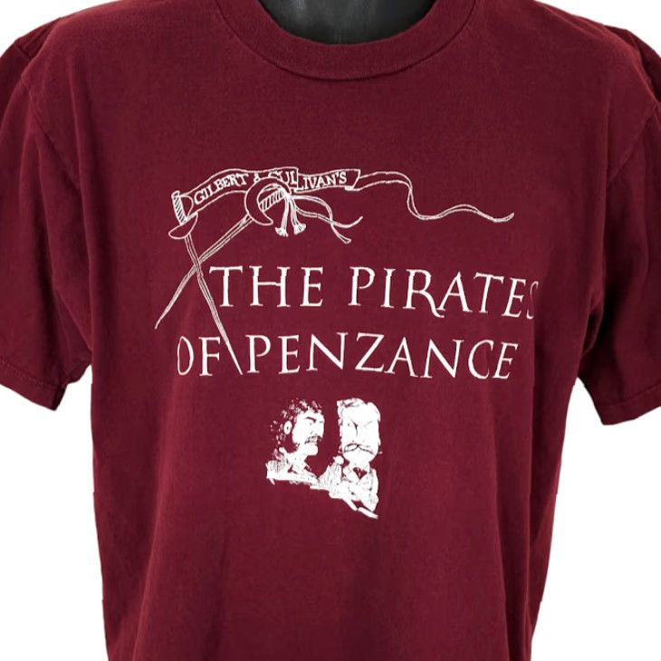 Jerzees VINTAGE Pirates Of Penzance T Shirt Mens Size M Red 90s Opera Made In USA Jerzees Size US M / EU 48-50 / 2 - 2 Thumbnail