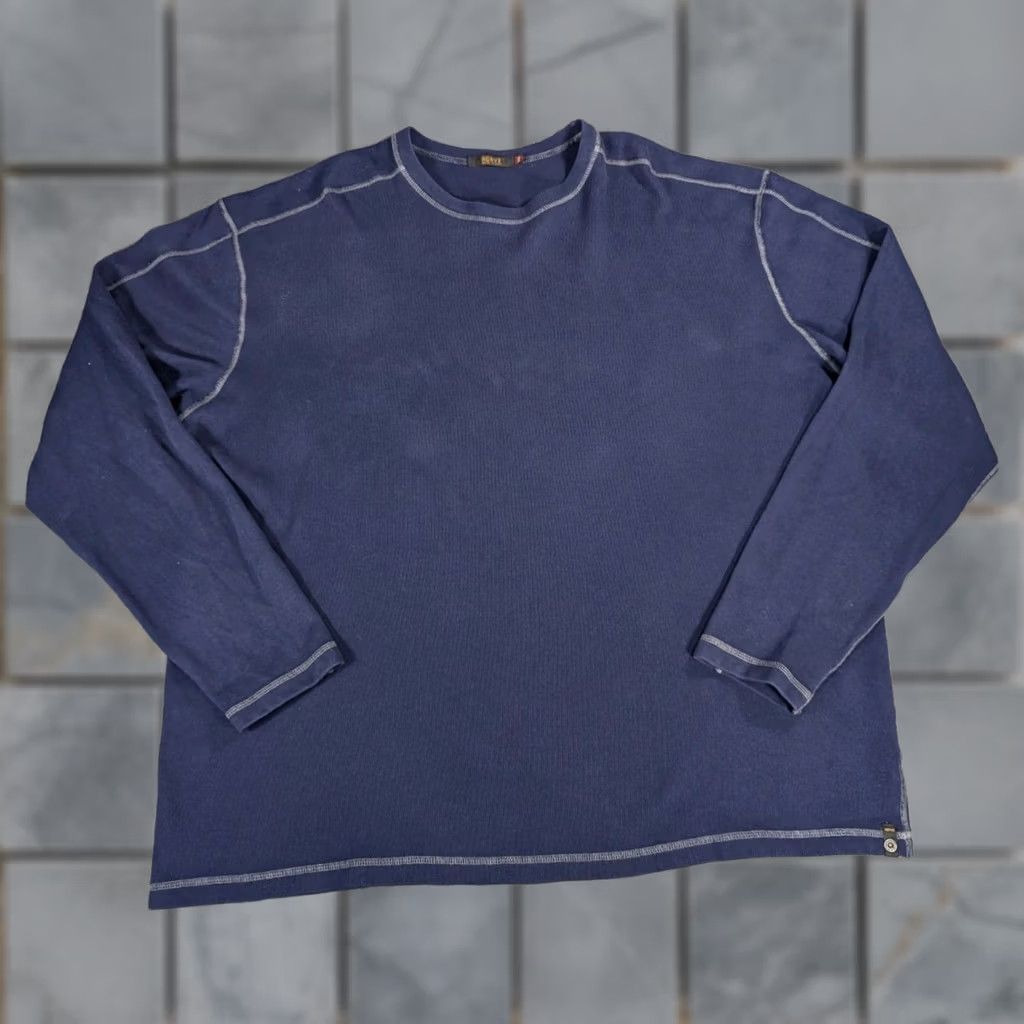Vintage Jake Agave Agavelux Thermal Long Sleeve Shirt 2XL Cotton Made in USA Men Blue Crew Neck Knit T-Shirt Classic Outdoor (Solid) Size US XXL / EU 58 / 5 - 1 Thumbnail