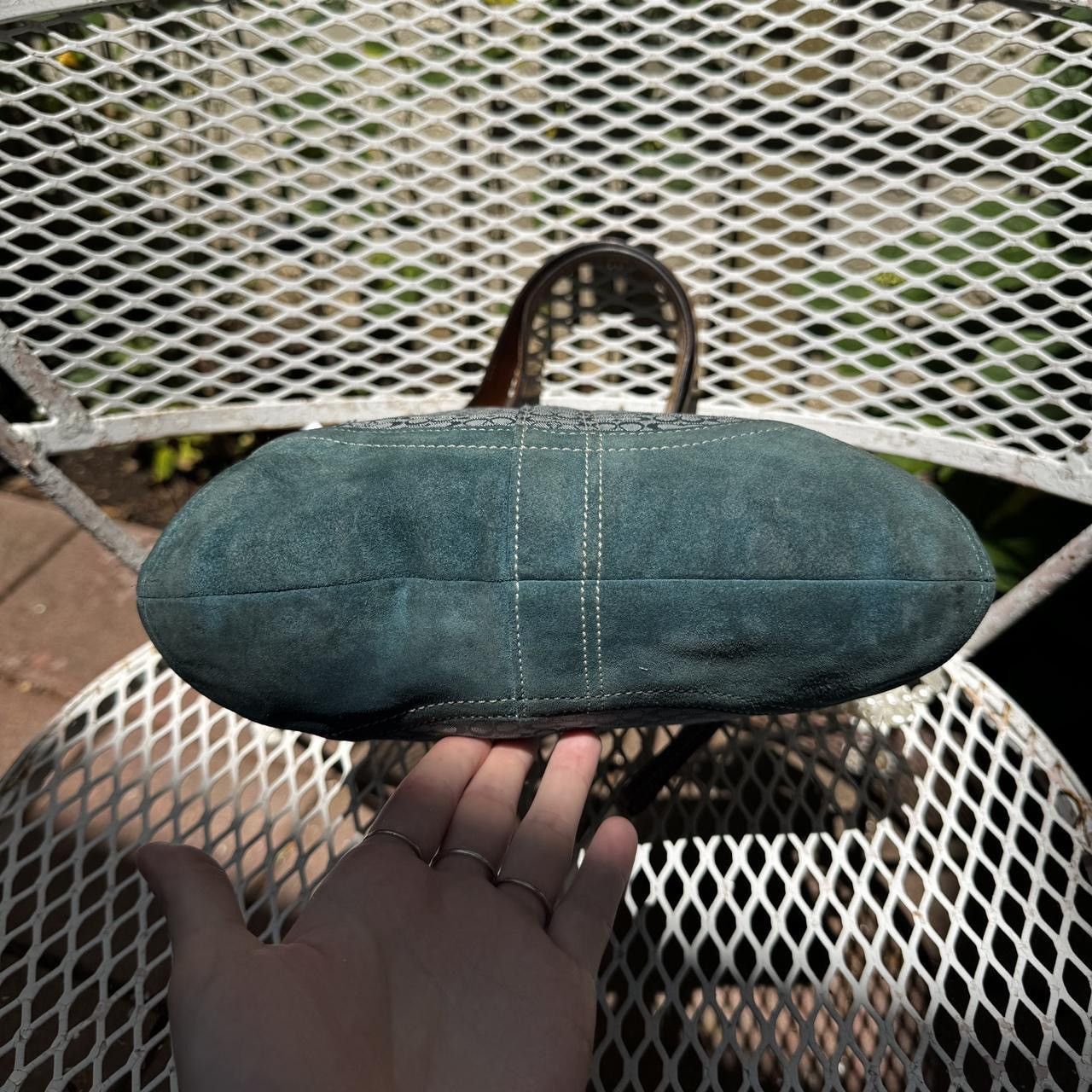 Coach Y2K Coach Teal Monogramed Shoulder Bag Size ONE SIZE - 3 Thumbnail