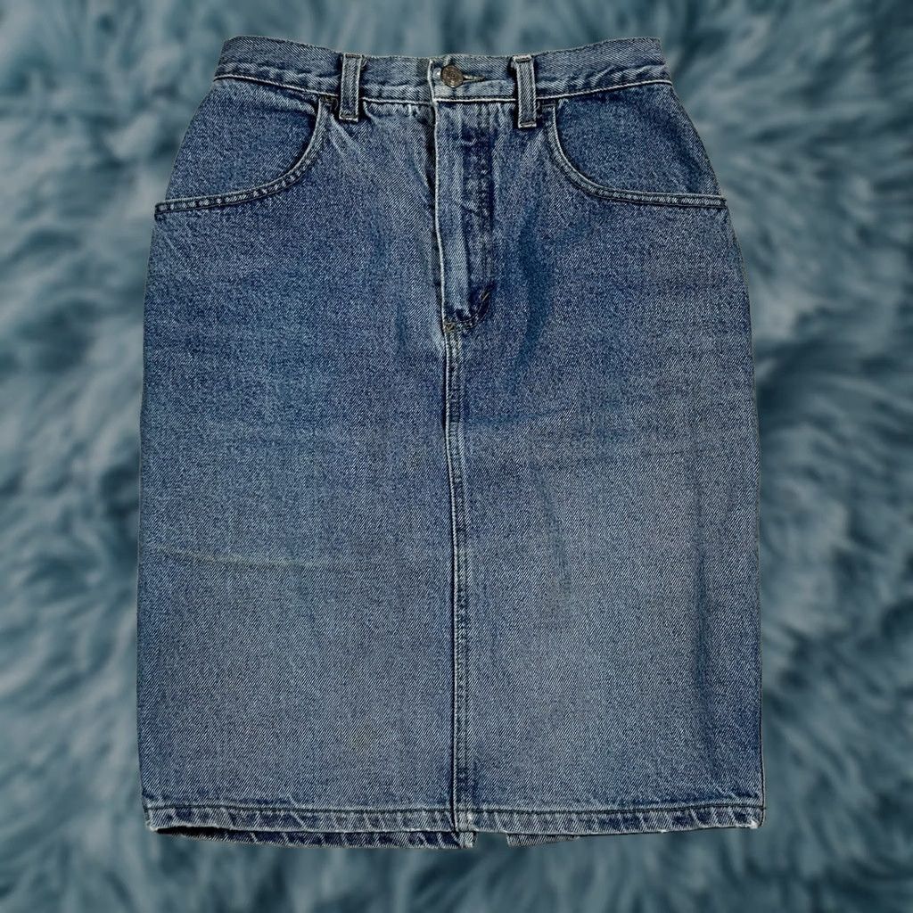 Sisley VINTAGE Sisley Denim Skirt Skirt Knee Length Blue Women 2 Regular Denim Pencil Straight Womens Size 26" / US 2 / IT 38 - 1 Thumbnail