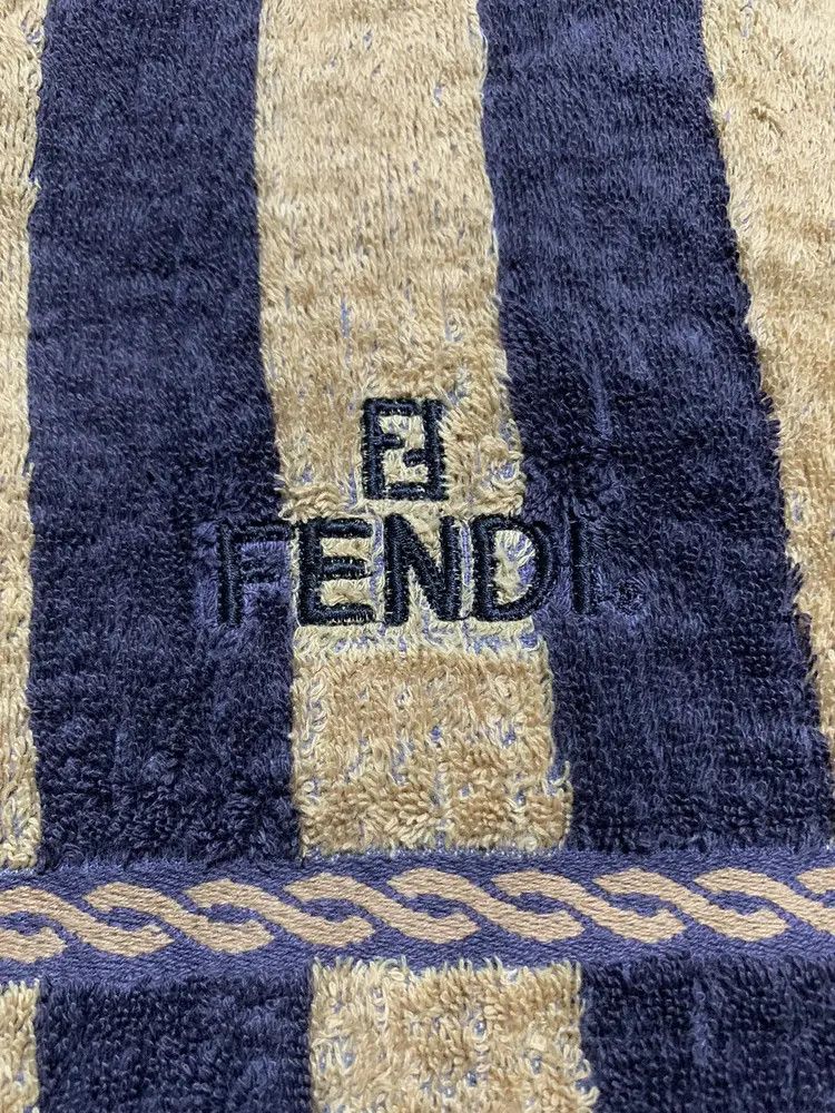 Fendi Fendi monogram striped towel Size ONE SIZE - 3 Thumbnail