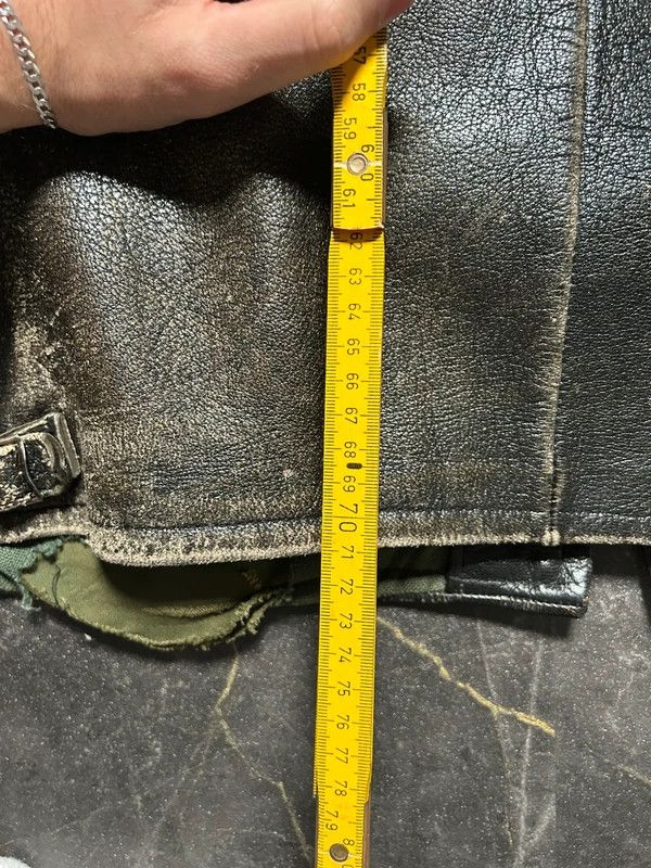 Vintage Distressed Leather Jacket Wool 60s 50s Retro vintage Size US L / EU 52-54 / 3 - 19 Thumbnail