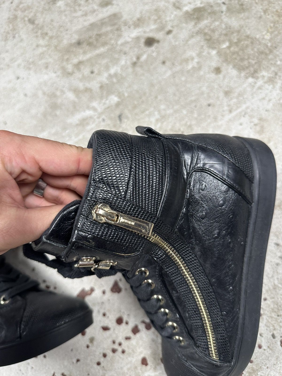 Just Cavalli Vintage Y2K Just Cavalli High Top Sneakers Leather Gold Size US 5 / IT 35 - 3 Thumbnail