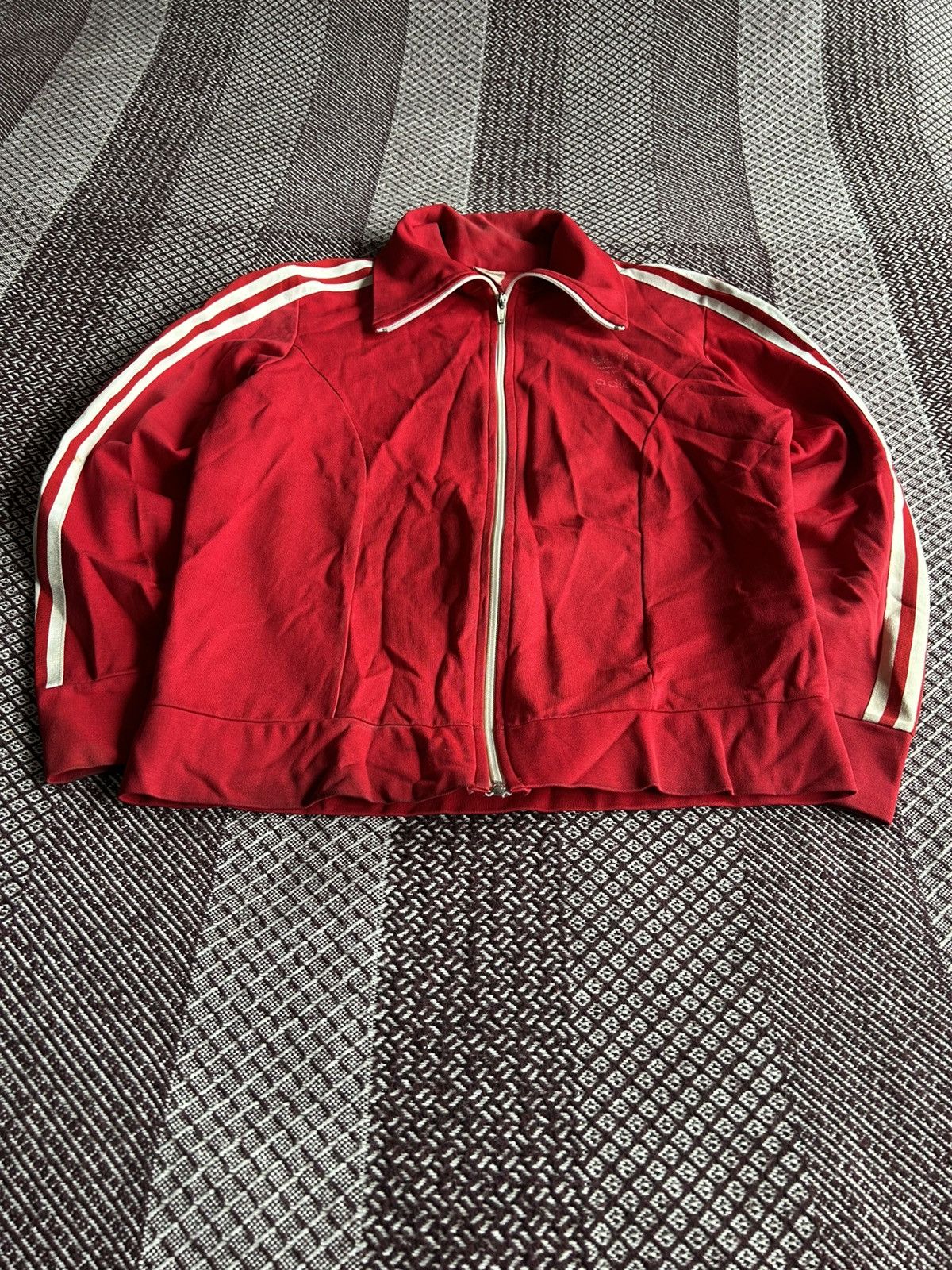 Adidas × Vintage Vintage 90s Adidas Zip Up Hoodie Red Y2K Streetwear Style Size US S / EU 44-46 / 1 - 3 Thumbnail