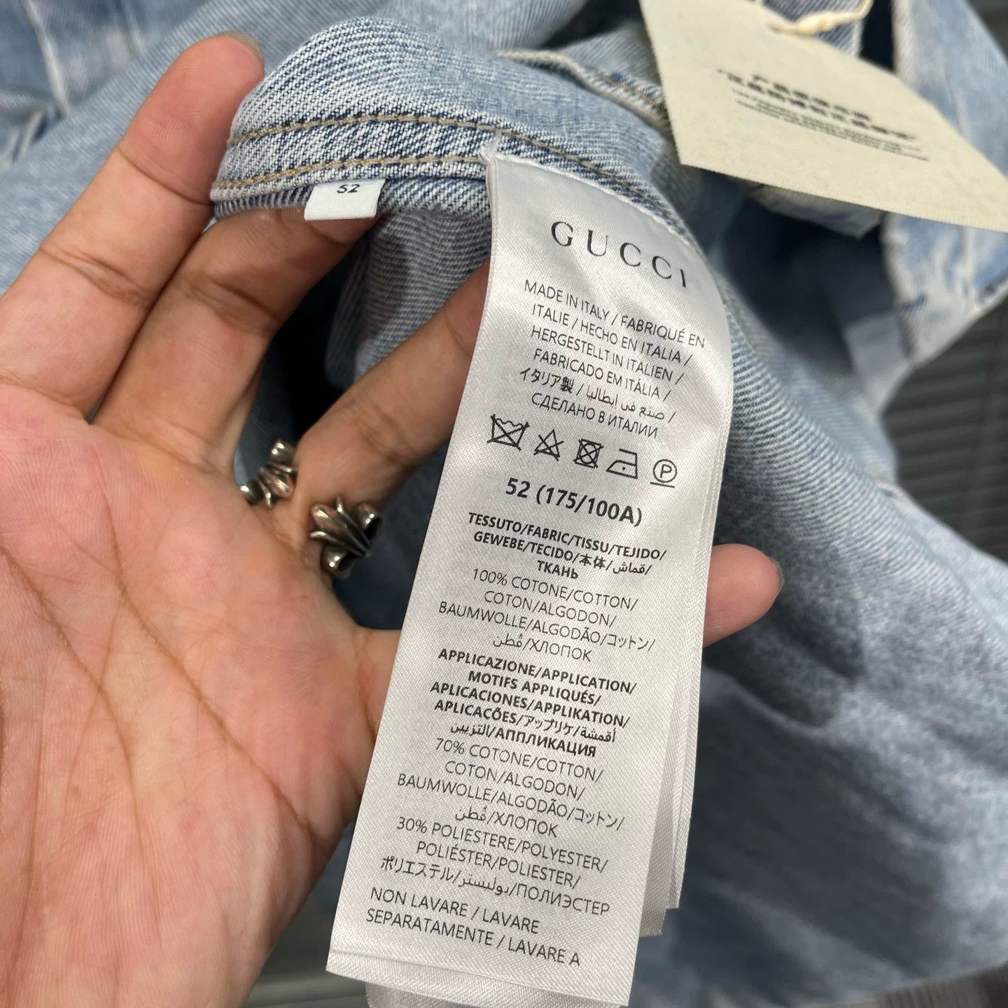 Gucci Gucci GG-Embellished Washed Denim Shirt Jacket 52 99New Size US L / EU 52-54 / 3 - 5 Thumbnail
