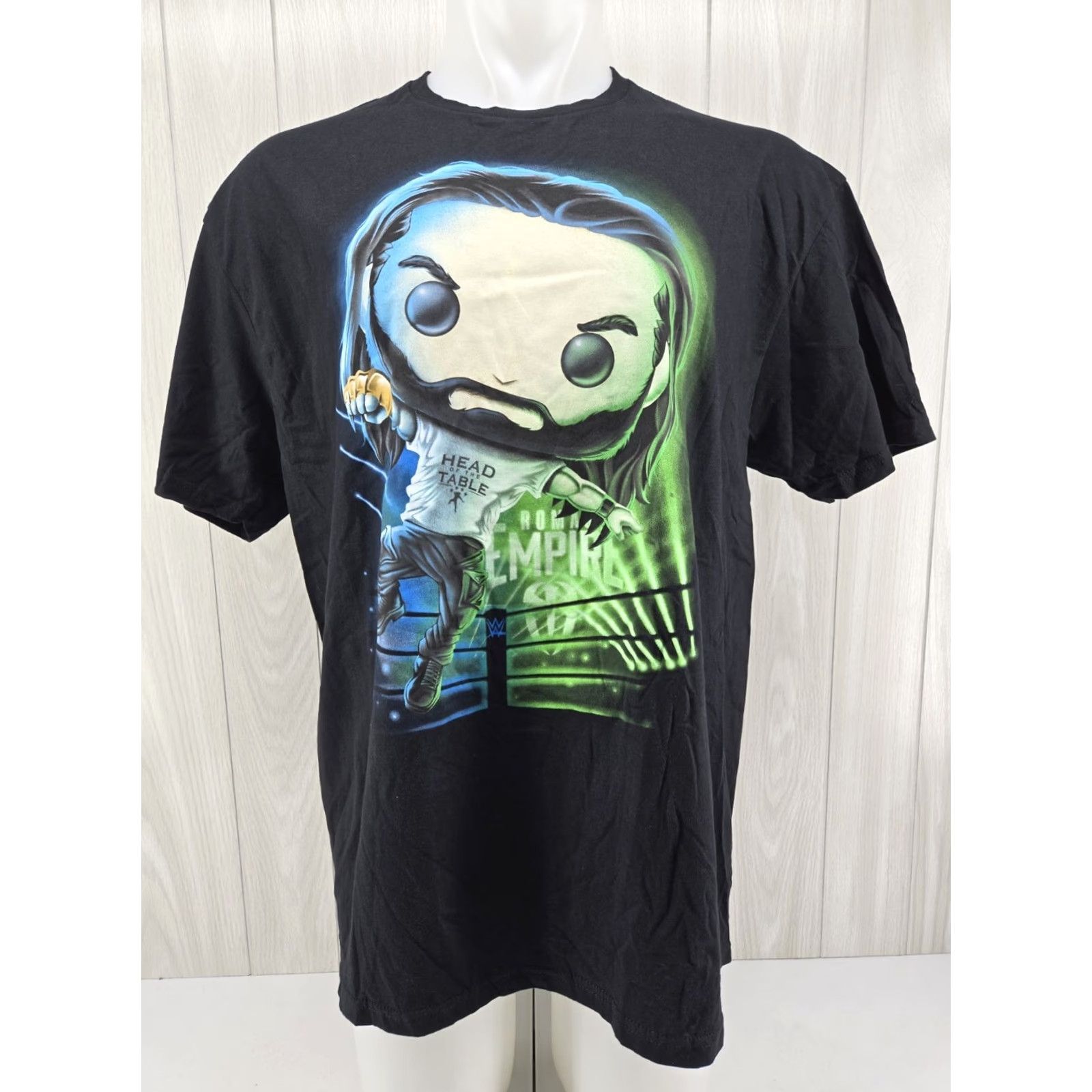 Vintage Funko Pop! WWE Roman Reigns Head Of The Table T Shirt XL Black Mens WWE Shirt Size US XL / EU 56 / 4 - 2 Thumbnail