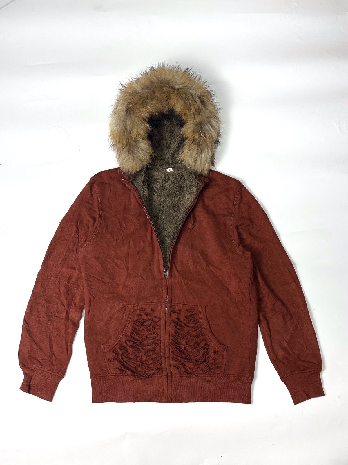 If Six Was Nine × Japanese Brand × Le Grande Bleu (L.G.B.) Fur Distressed Hoodie sherpa trashed uniqlo Size US M / EU 48-50 / 2 - 2 Thumbnail