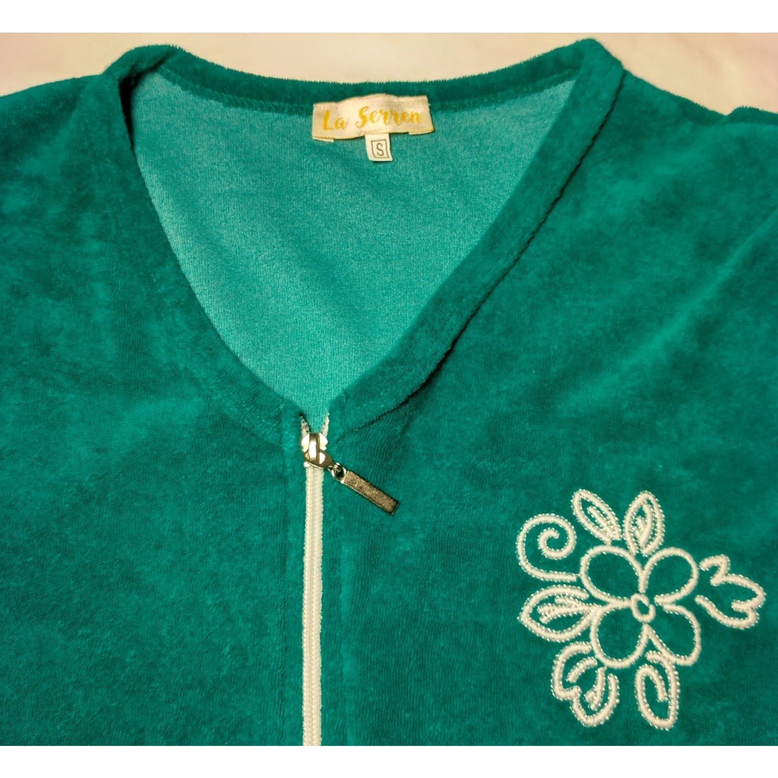 Vintage VINTAGE La Serren Women’s Cover Up Dress Swimwear Bathrobe Jade Green Cotton Blend 90s Pool Beach Size S / US 4 / IT 40 - 6 Thumbnail
