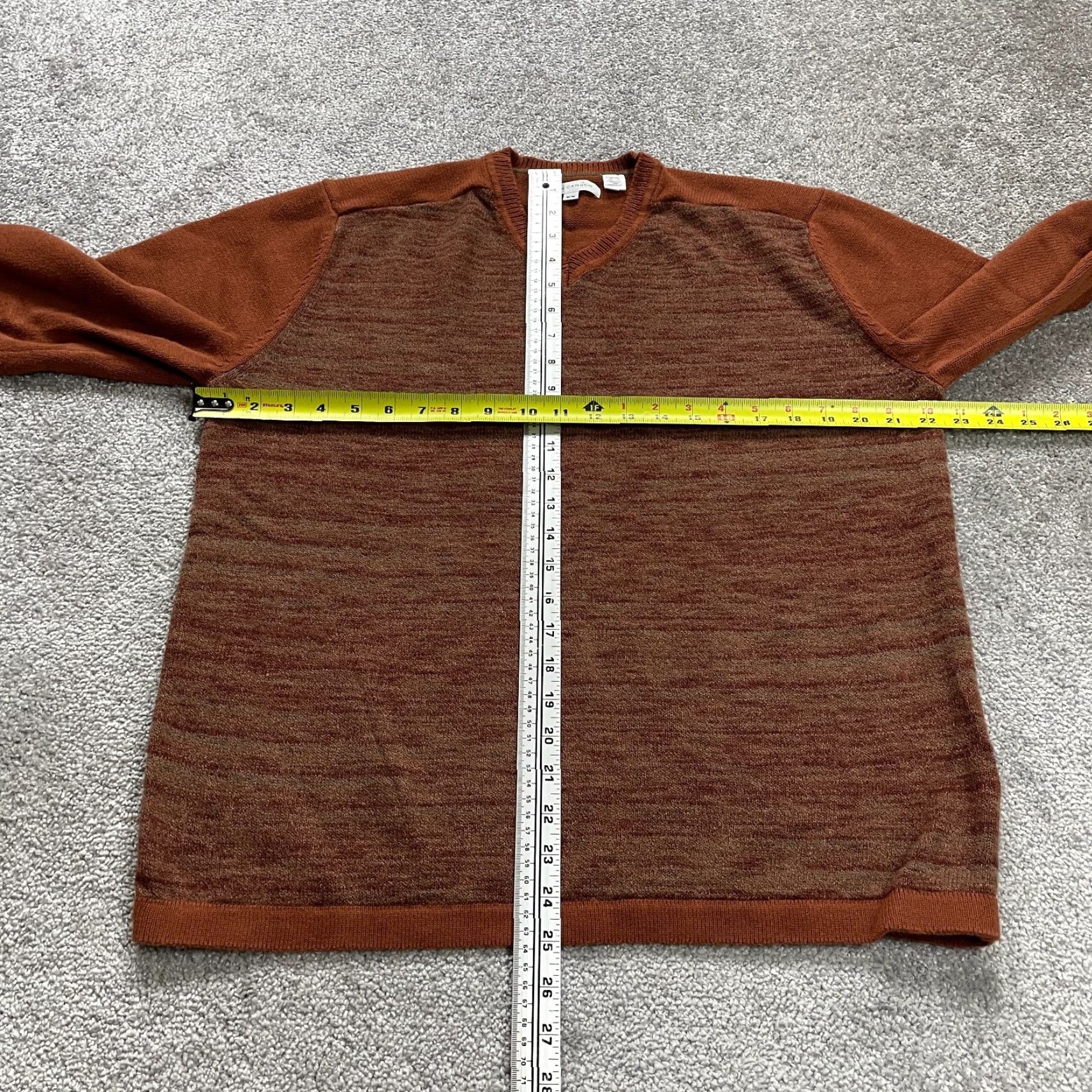 Canon Alex Cannon Sweater Men's Brown Knit V-Neck Pullover M Cotton Blend Breathable Lightweight Classic Outdoor Regular Fit Size US M / EU 48-50 / 2 - 6 Thumbnail