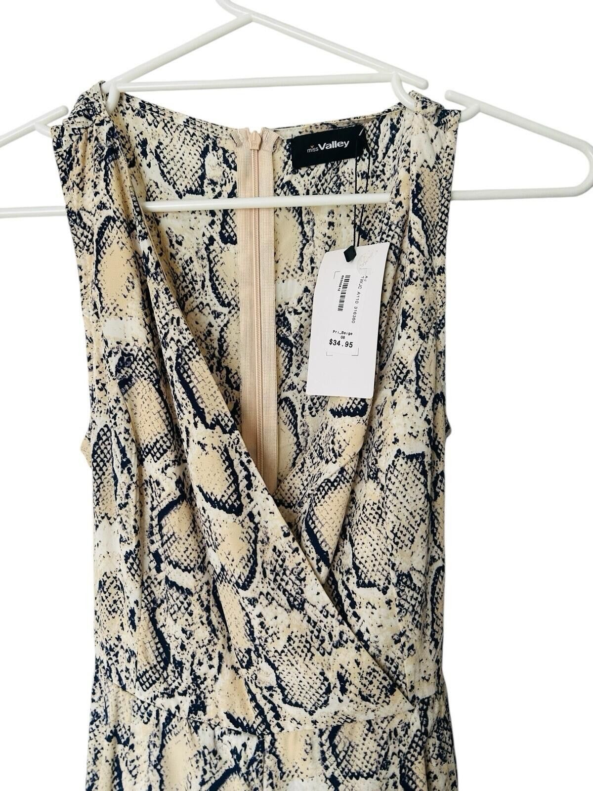 Other Miss Valley Jumpsuit Beige Animal Print BNWT - Sz 8 Size 27" / US 4 / IT 40 - 4 Thumbnail