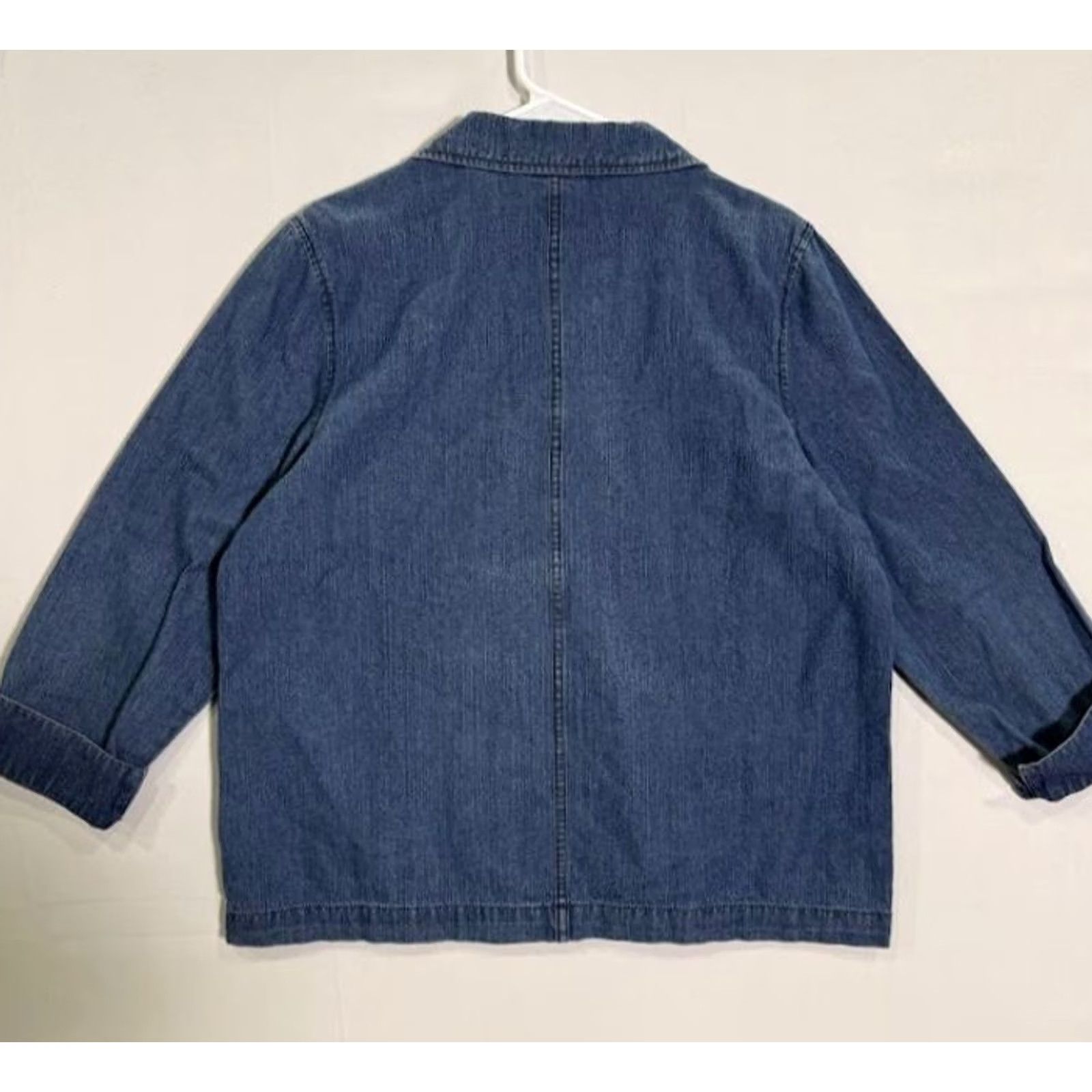 Vintage VINTAGE Classic Elements Denim Jacket Floral Embroidery Women's PL Blue 90s Embroidery Lightweight Button Front Jacket Men? Size L / US 10 / IT 46 - 2 Thumbnail