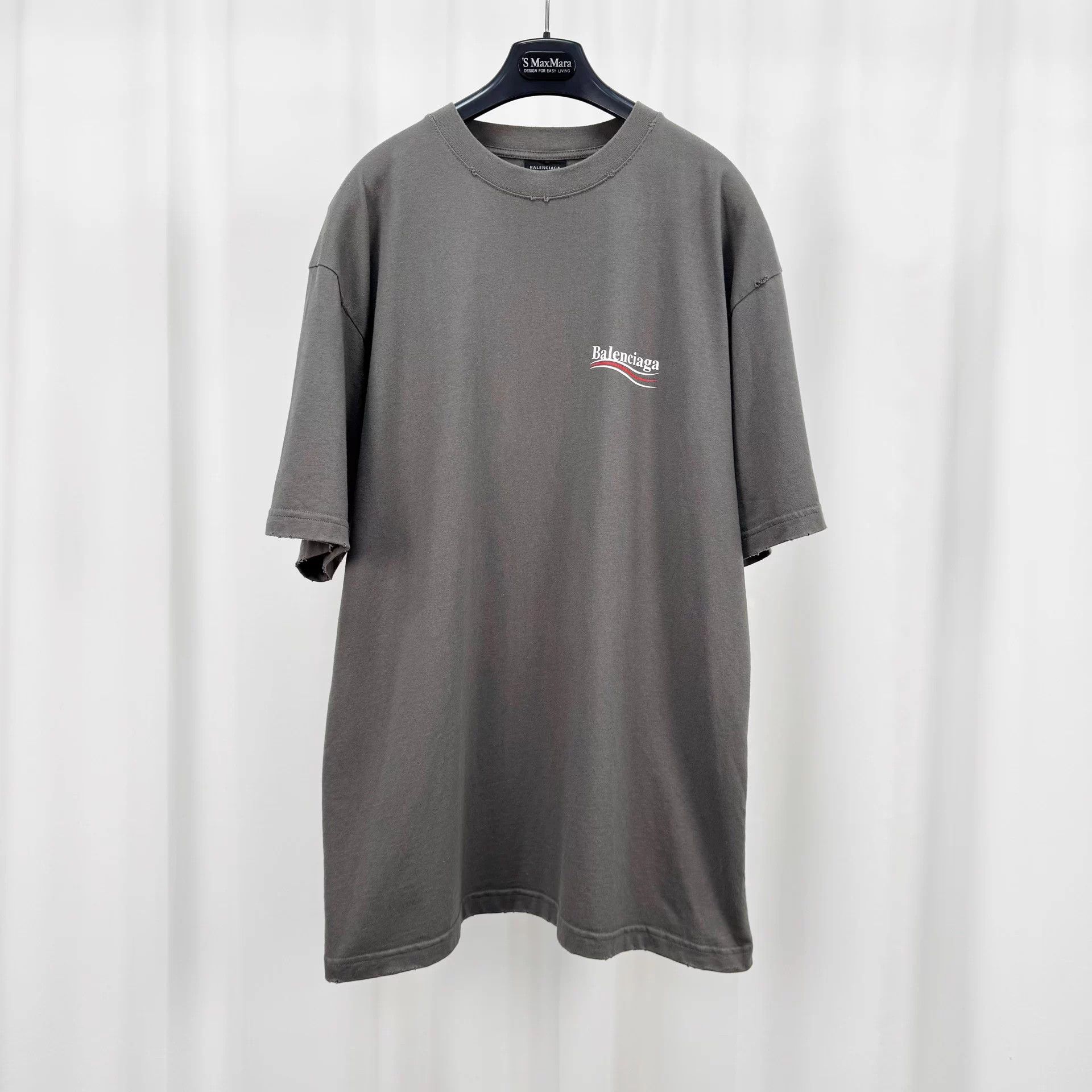 Balenciaga Balenciaga Distressed Cola Smoke Gray Tee Size S 99 New Size US S / EU 44-46 / 1 - 1 Thumbnail