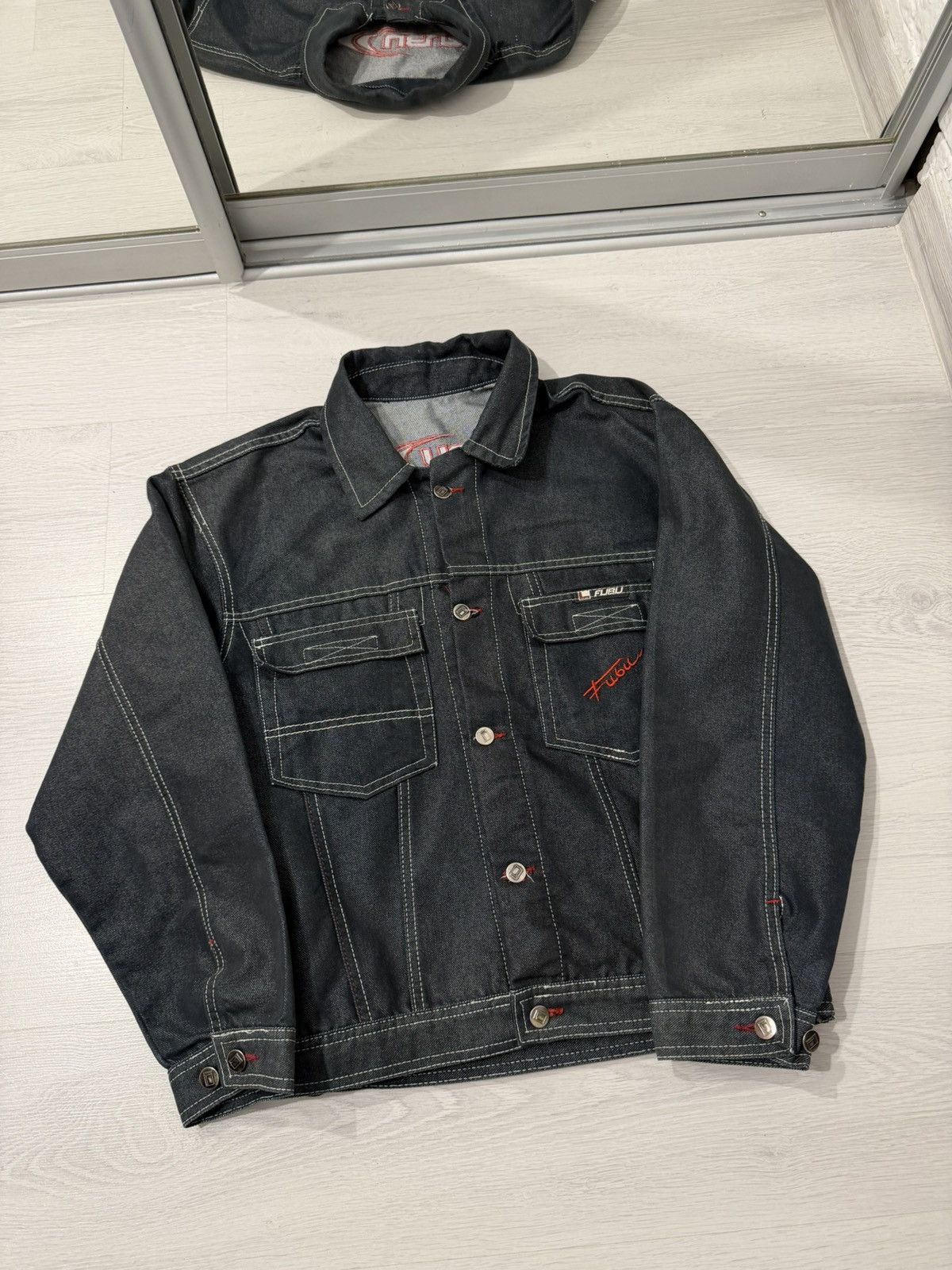 Fubu FUBU Y2K Denim Jacket Reflective Stitching Vintage Size M Size US M / EU 48-50 / 2 - 13 Thumbnail
