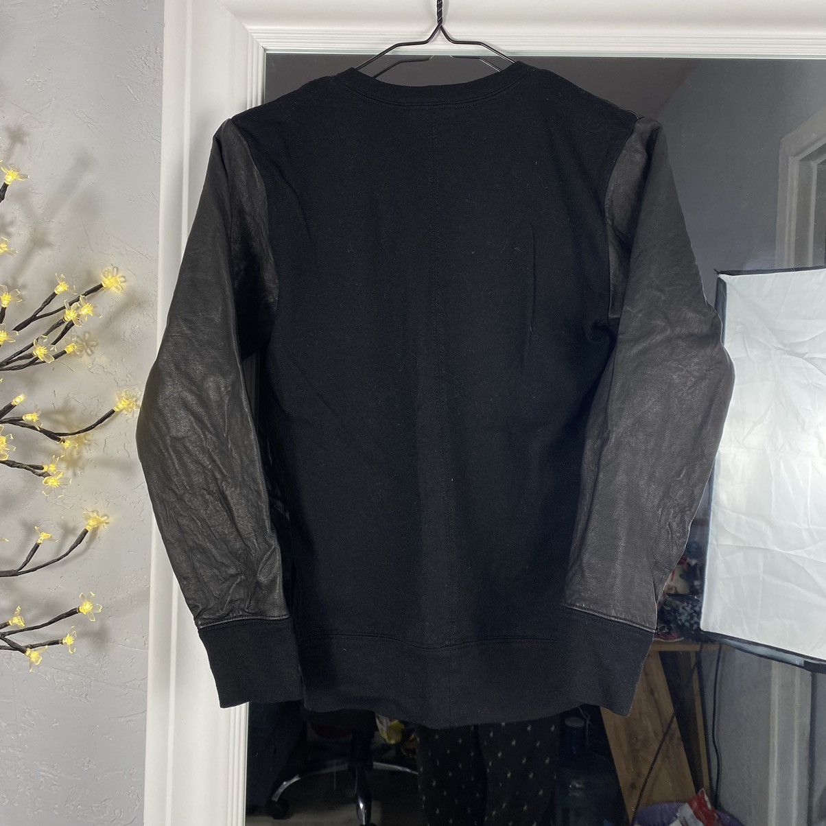 Helmut Lang HELMUT LANG LEATHER AND WOOL SWEATSHIRT Size US S / EU 44-46 / 1 - 2 Thumbnail