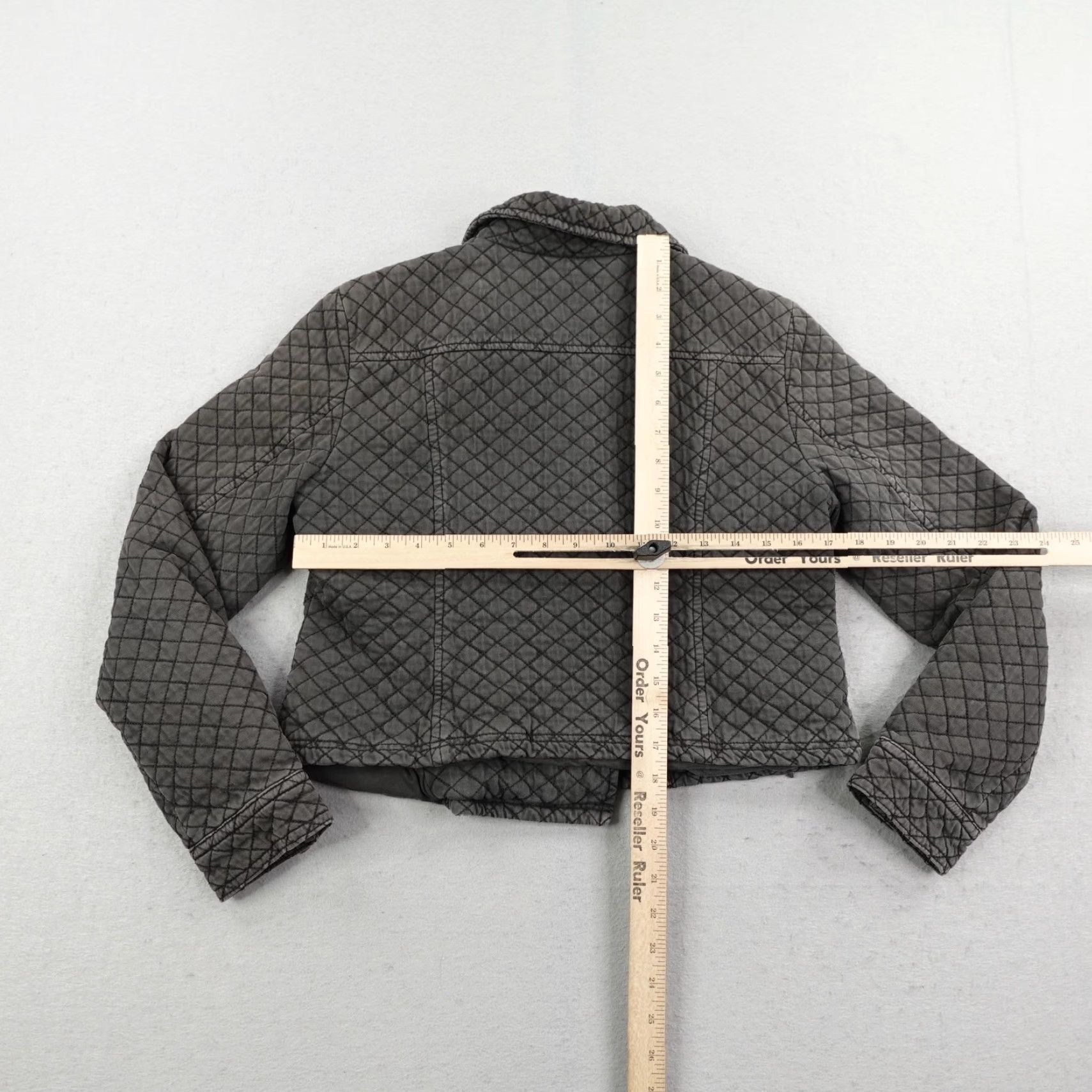 Vintage Marrakech Jacket Womens Small Gray Quilted Moto Biker Asymmetrical Cropped Coat Size S / US 4 / IT 40 - 4 Thumbnail