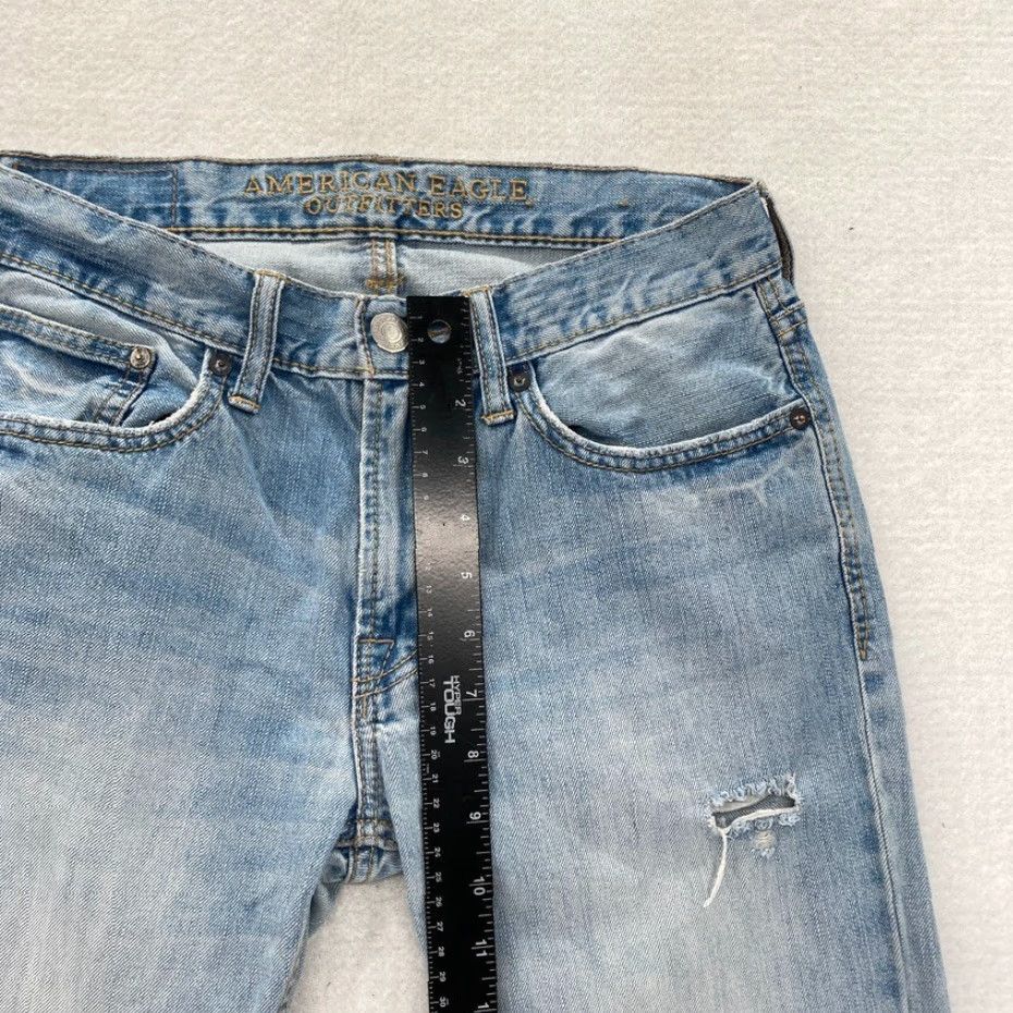 American Eagle Outfitters American Eagle Jeans Mens 28x32 Slim Fit Straight Leg Light Wash Blue Denim Pant Size US 28 / EU 44 - 7 Thumbnail