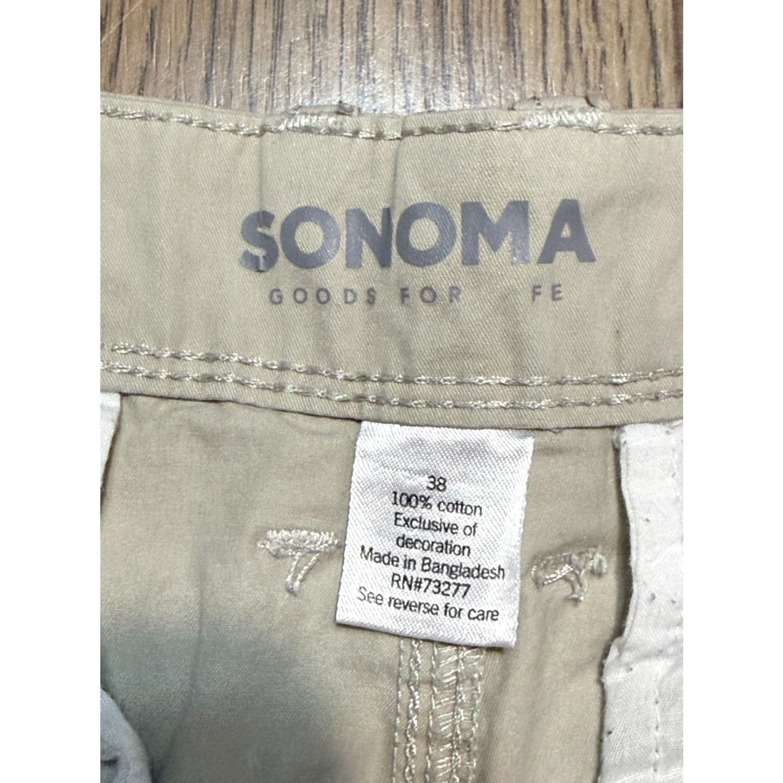 Vintage Sonoma Cargo Shorts Men's 38 Beige White Tan Multi Pockets Hiking Casual Regular Cotton Size US 38 / EU 54 - 6 Thumbnail