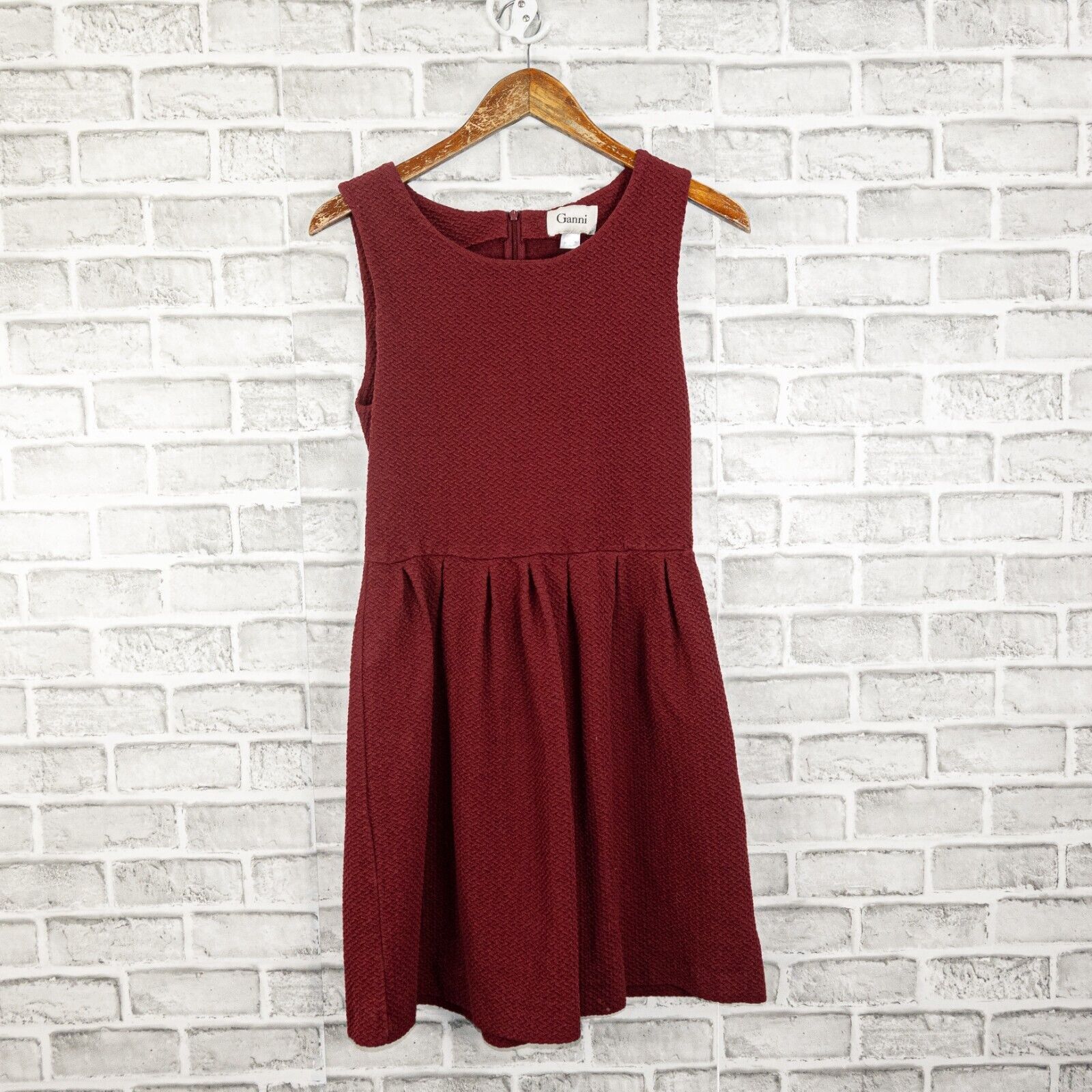 Ganni GANNI Women's Red Textured Dress Sleeveless Size L Size L / US 10 / IT 46 - 6 Thumbnail