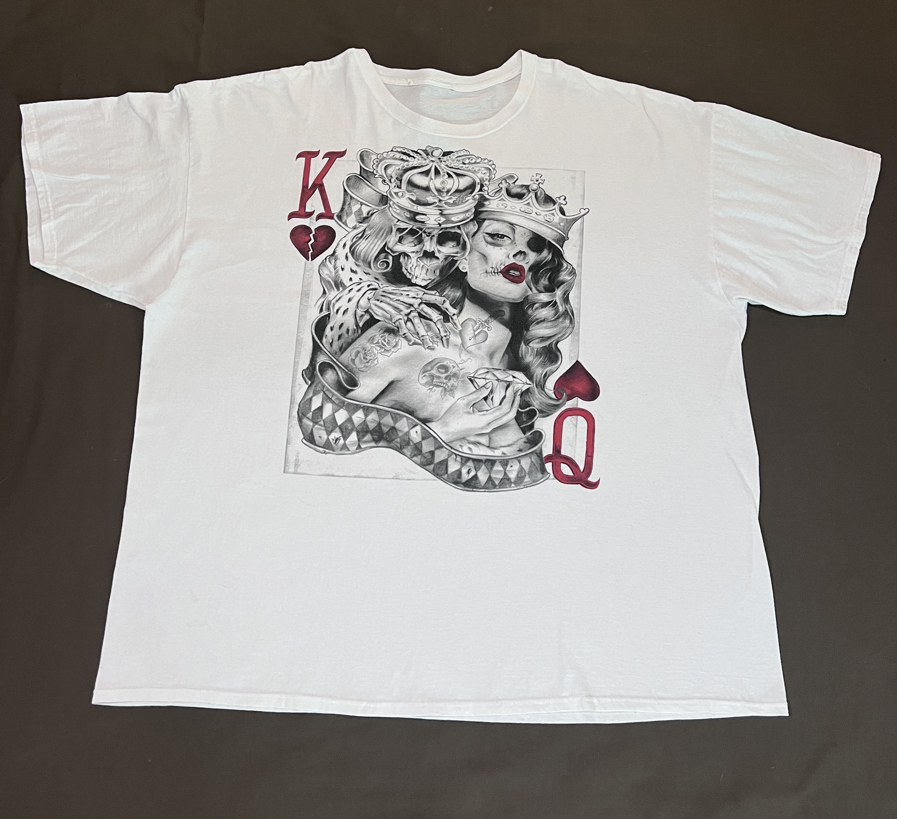 Japanese Brand Vintage Y2K Art King & Queen of Heart Skeleton Skull Tee 3XL Size US XXL / EU 58 / 5 - 2 Thumbnail