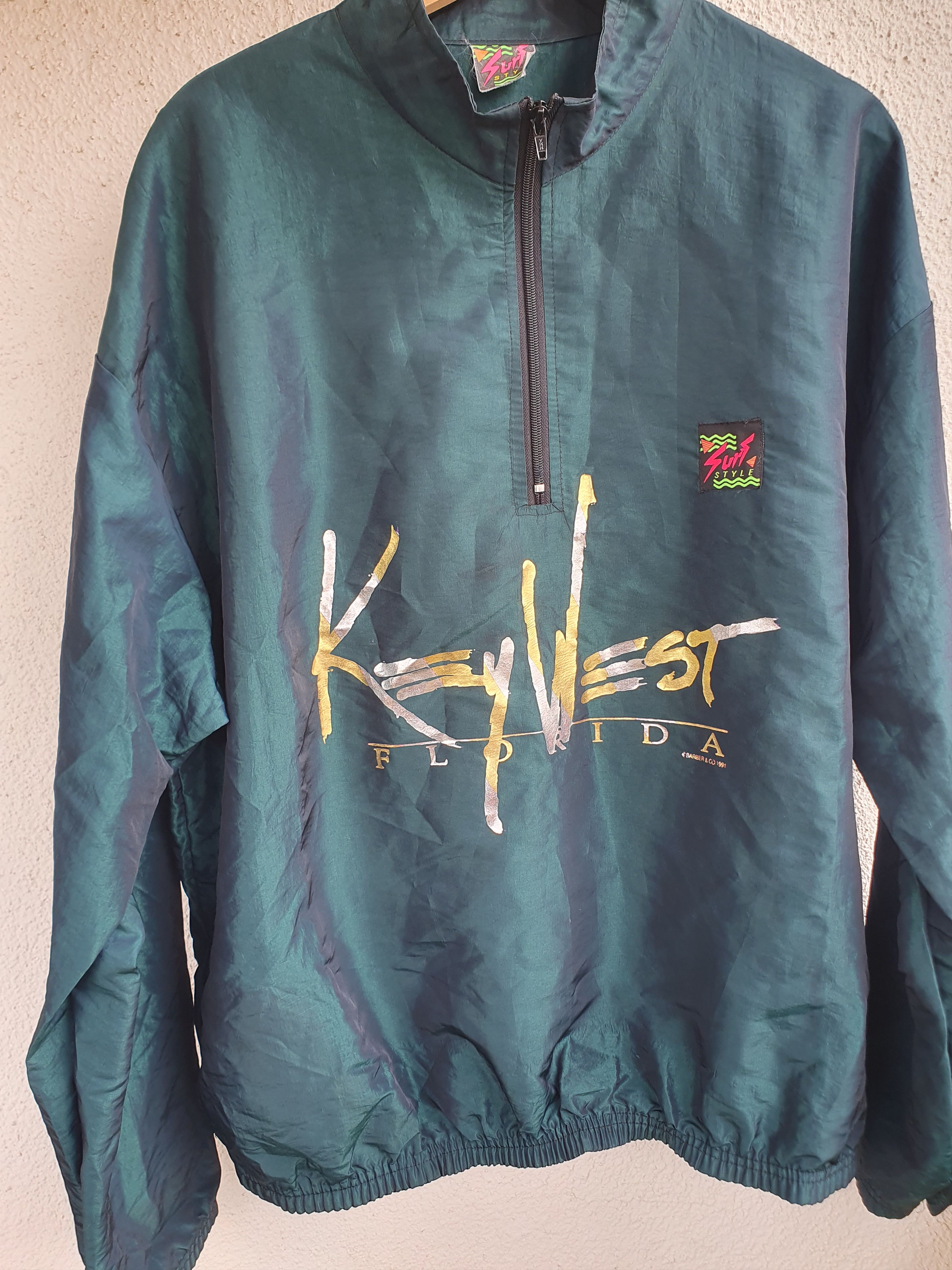 Vintage Surf Style Key West Florida Vtg 1991 1/4Zip Windbreaker L/XL Size US L / EU 52-54 / 3 - 7 Thumbnail