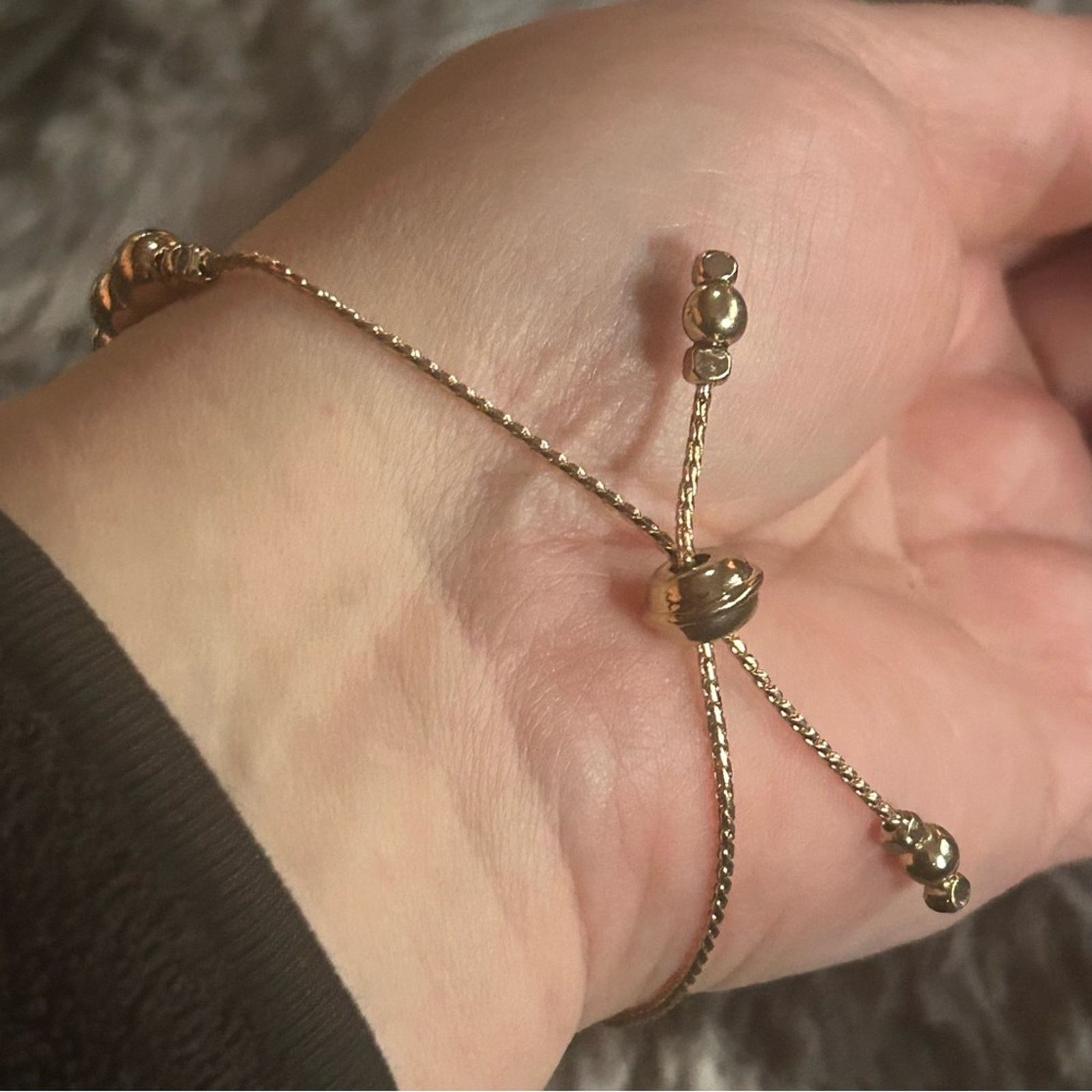 Jewelry Swarovski crystal rondelle gold ball slider bracelet Size ONE SIZE - 3 Thumbnail