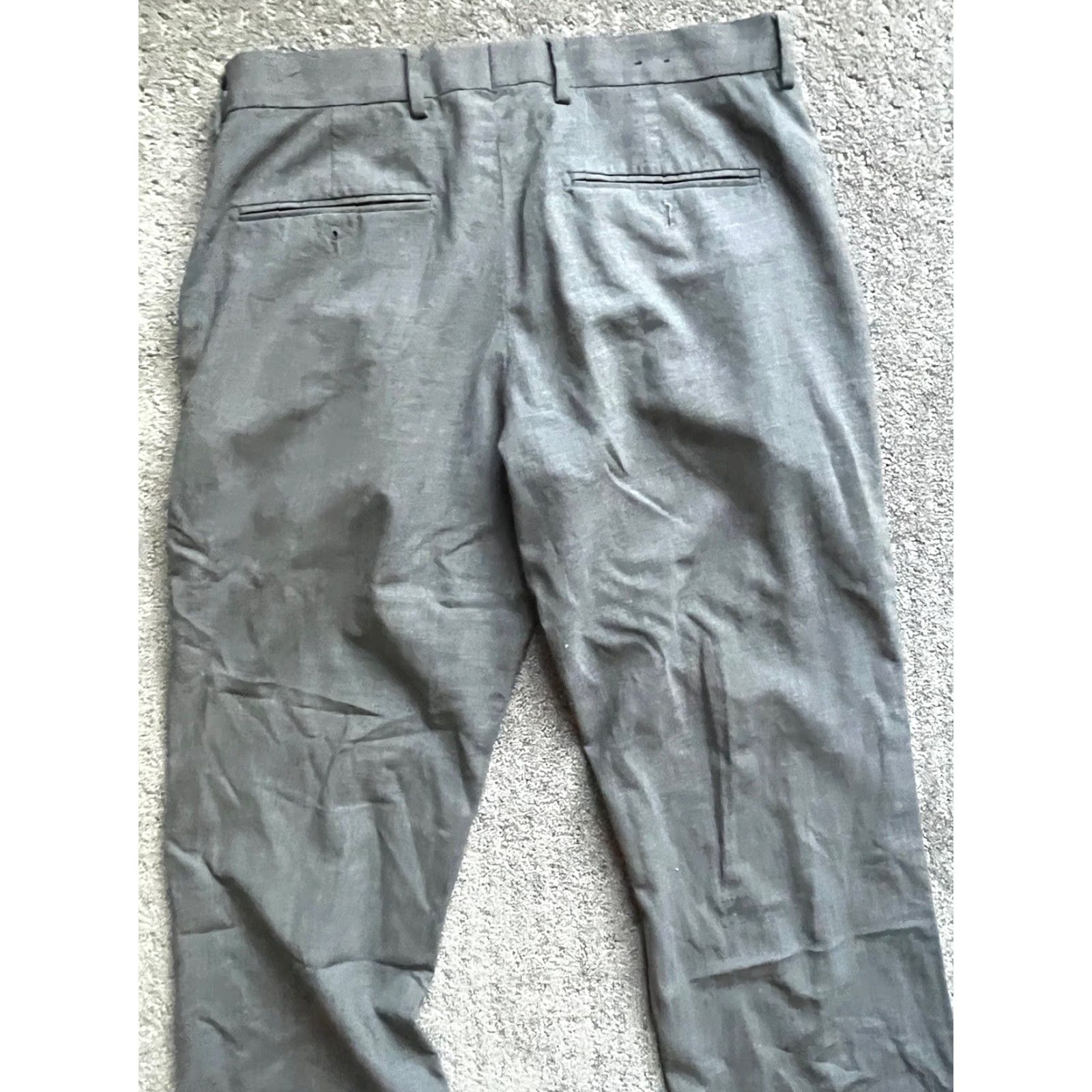 Express Express Producer Men's Dress Pants 32x34 Gray Wool Blend Modern Fit Flat Front Straight Leg Size US 32 / EU 48 - 4 Thumbnail