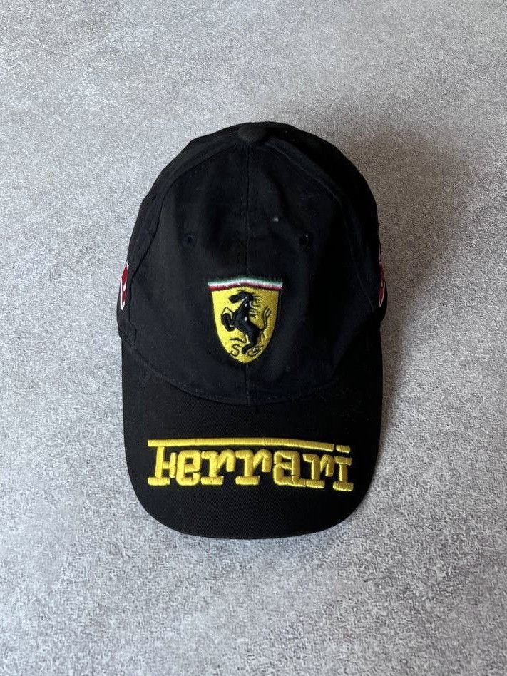 Ferrari × Vintage Vintage Ferarri Embroidery F-1 Racing Cap OS Size ONE SIZE - 2 Thumbnail