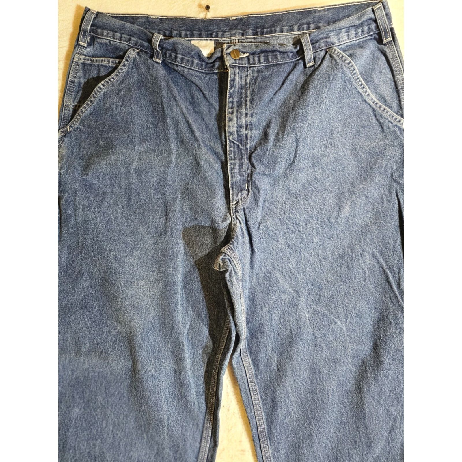 Carhartt VINTAGE Carhartt B13 DST Carpenter Denim Jeans Mens 42x32 Blue Medium Wash Size US 42 / EU 58 - 7 Thumbnail
