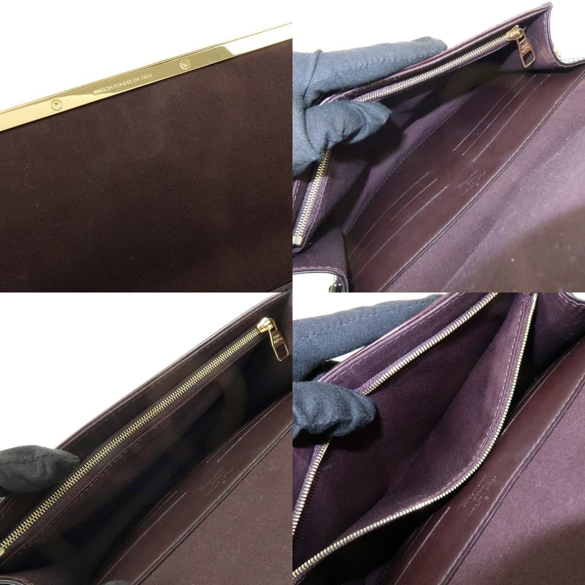 Louis Vuitton Louis Vuitton Monogram Vernis Ana Clutch Patent Burgundy Size ONE SIZE - 7 Thumbnail