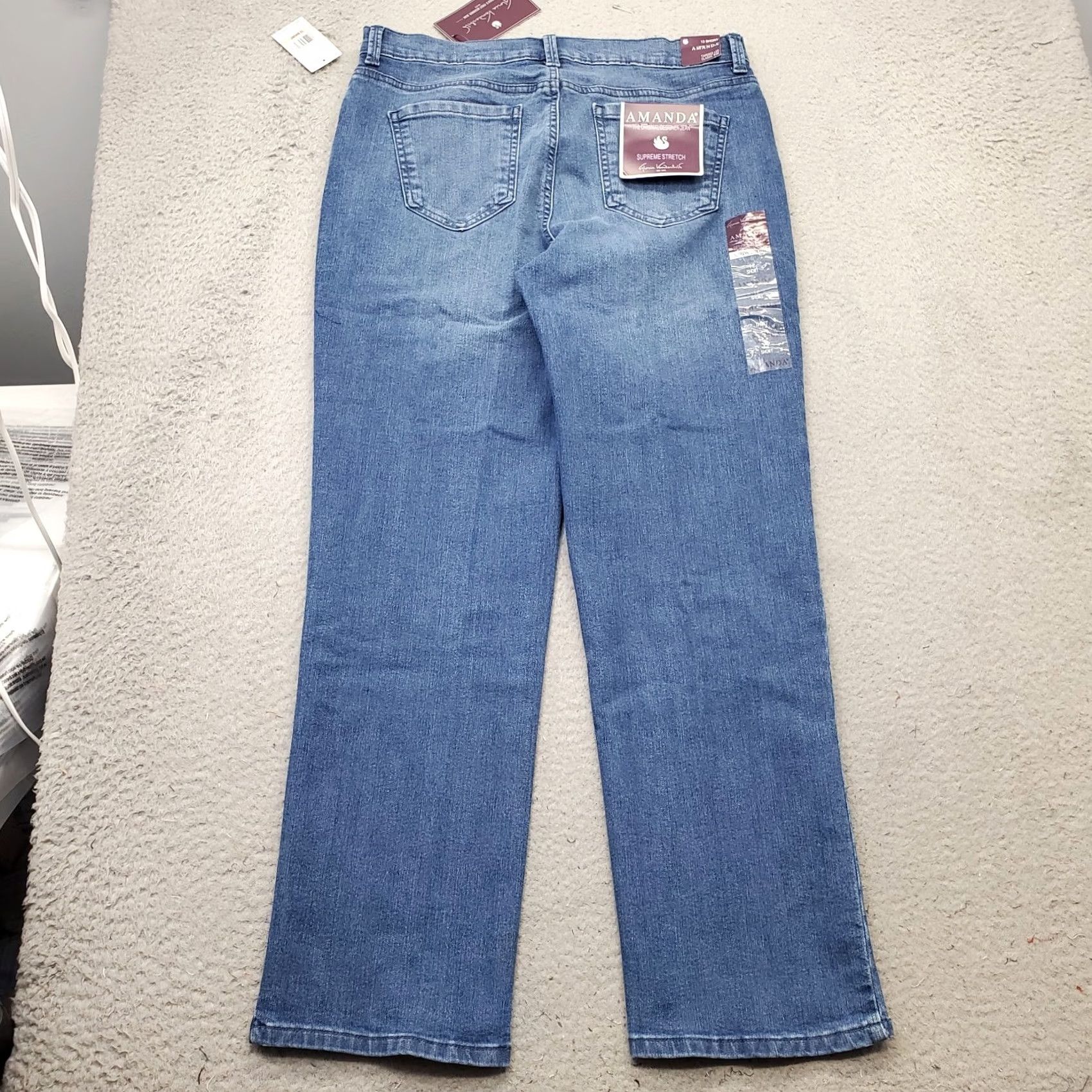 Gloria Vanderbilt Gloria Vanderbilt Amanda Jeans Womens 12 Blue Denim Stretch Classic Tapered Leg Size 34" / US 12 / IT 48 - 2 Thumbnail