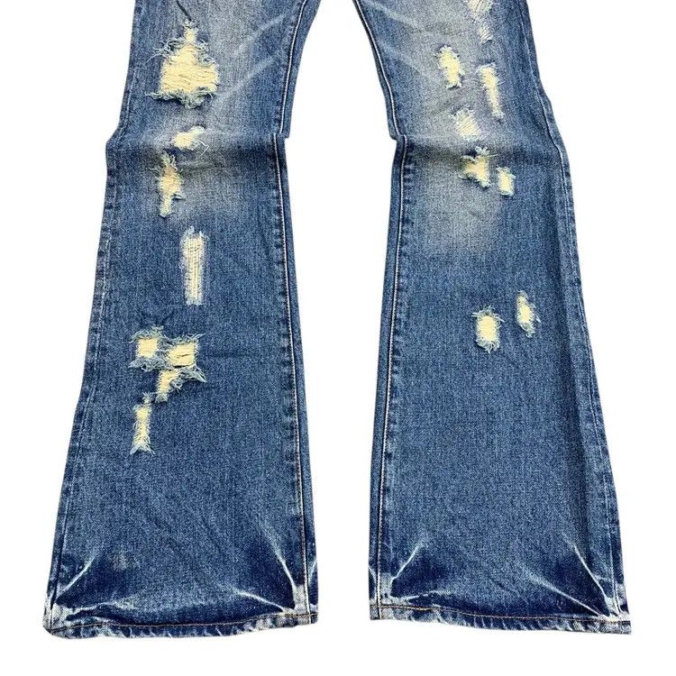 GOSTAR DE FUGA Gostar De Fuga Distressed Flared Denim Size US 33 - 6 Thumbnail
