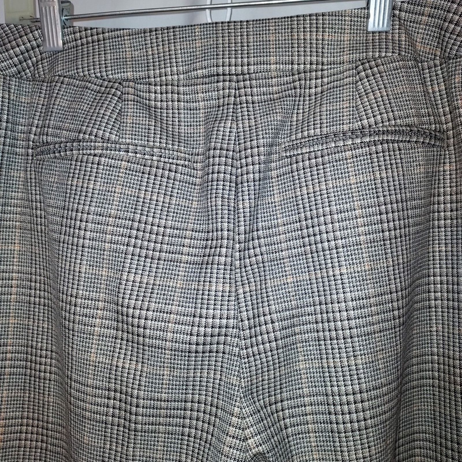 Chicos Chico's Metallic Plaid Gray Brown Gold Wide Trouser Pants Size 28" / US 6 / IT 42 - 9 Thumbnail