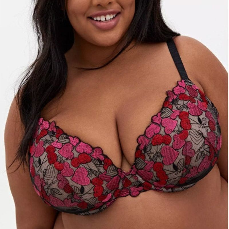 Corridor Torrid Womens Embroidered Push-Up Padded Plunge Bra 42DD Size 42" / US 20 - 1 Thumbnail