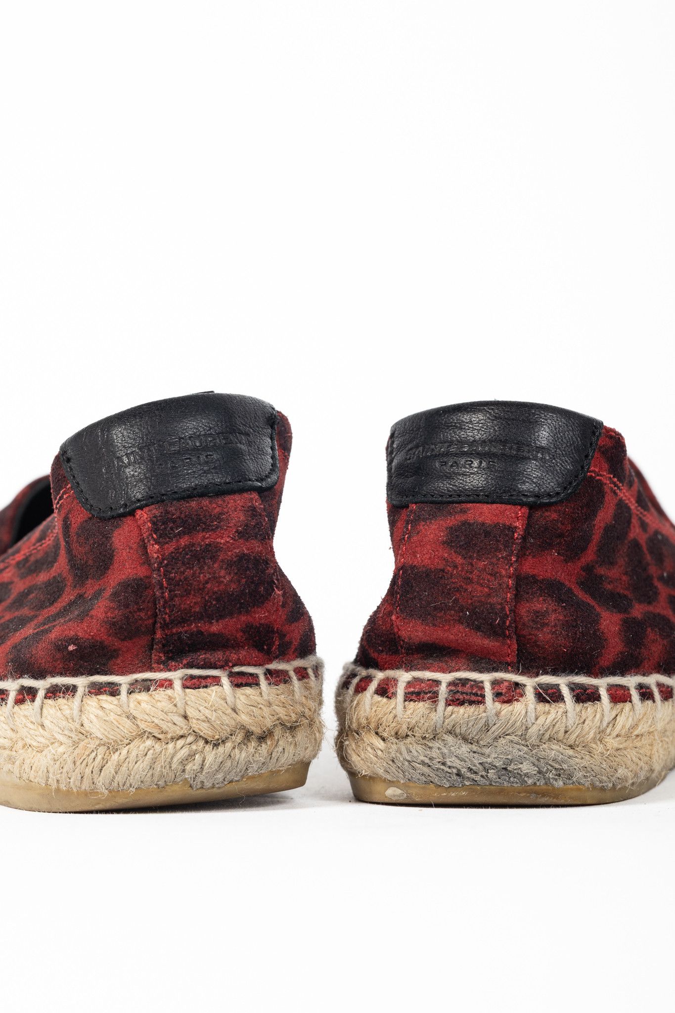 Saint Laurent Paris Saint Laurent Red Leopard Suede Flat Espadrilles Size US 4 / IT 34 - 9 Thumbnail