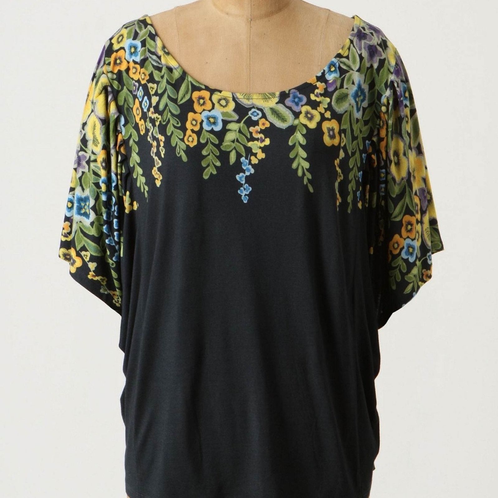 Anthropologie Anthropologie Deletta Floral Dolman Short Sleeve Top XS Size XS / US 0-2 / IT 36-38 - 1 Thumbnail