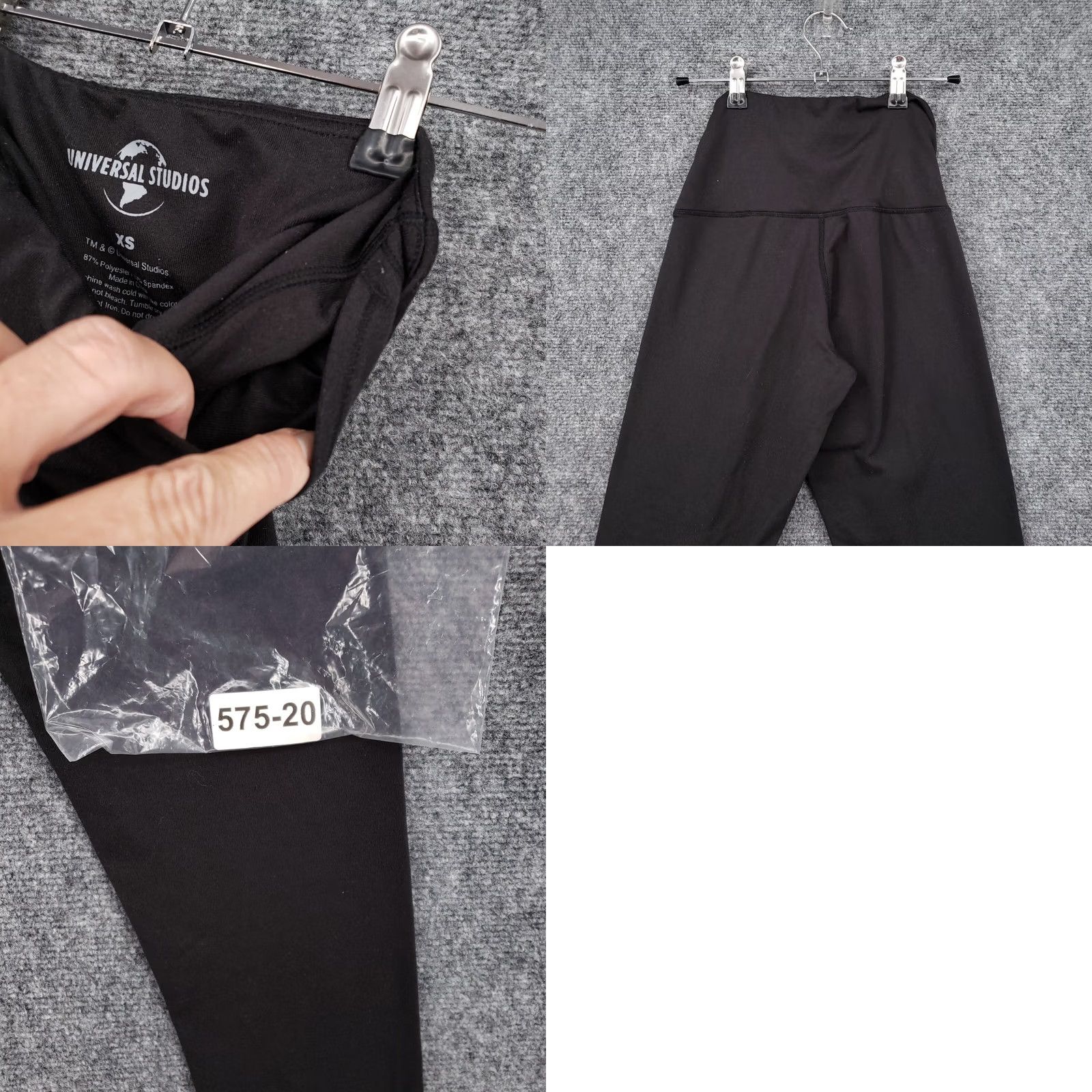 Vintage Universal Studios Leggings Womens XS Black High Waist Active Yoga Gym Size 26" / US 2 / IT 38 - 9 Thumbnail