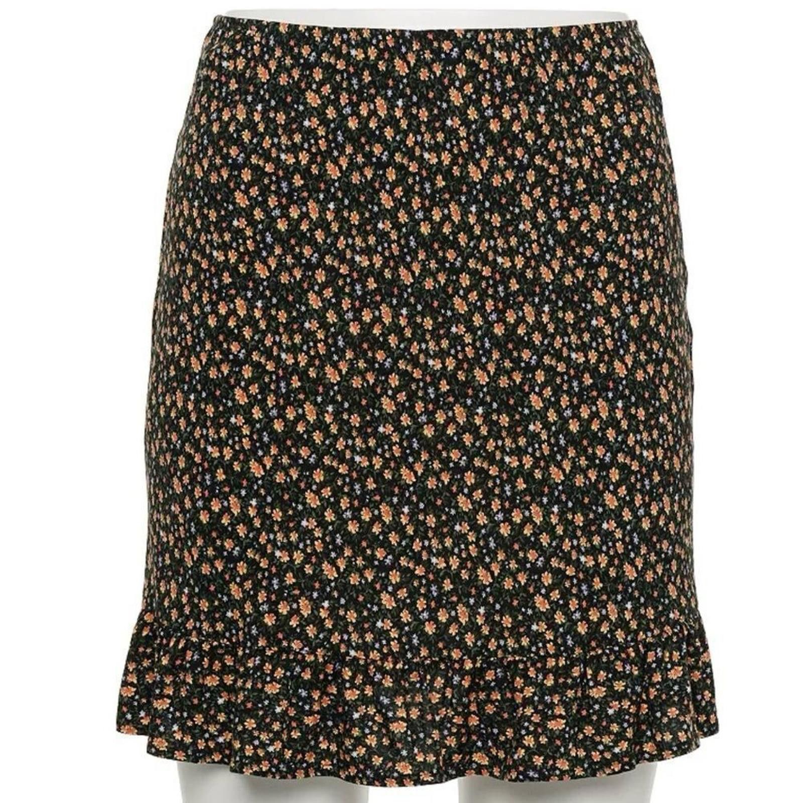 Anti Social Social Club NWT. SO Simple Ruffle Hem Floral Skirt. Small. Size 28" / US 6 / IT 42 - 1 Thumbnail