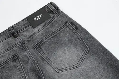 VIBE Men's washed patchwork workwear flared wide-leg jeans Size US 32 / EU 48 - 6 Thumbnail